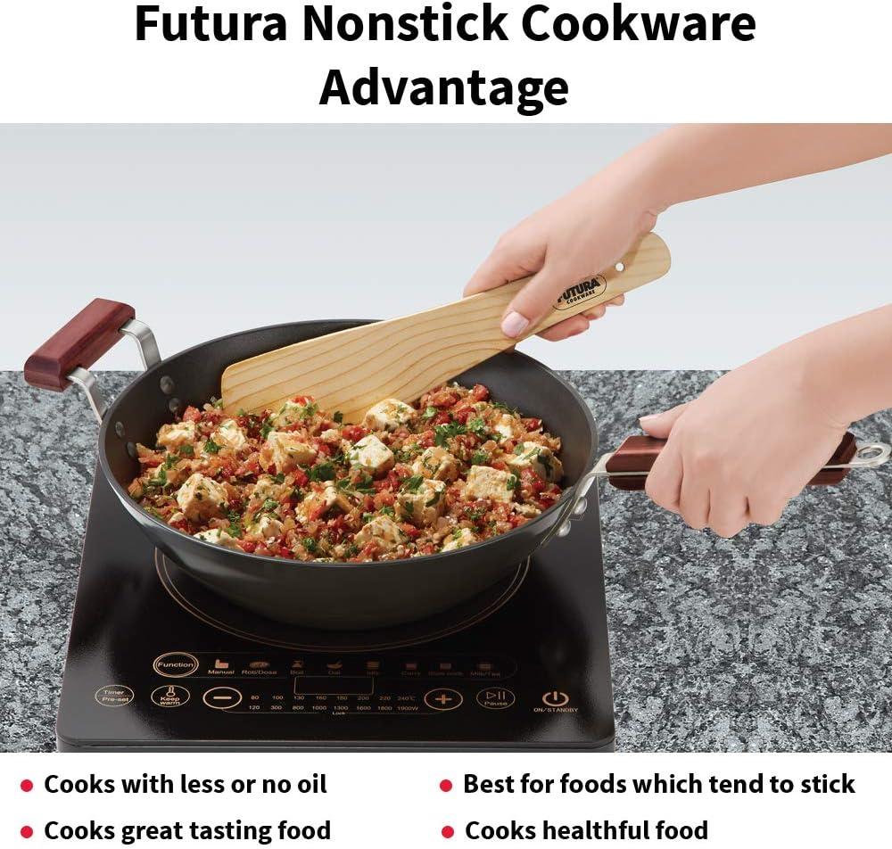 image:imageFutura Hawkins Nonstick Wok Stir FryDeep Fry Pan with 2 Stay Cool Rosewood Handles 115 Black
