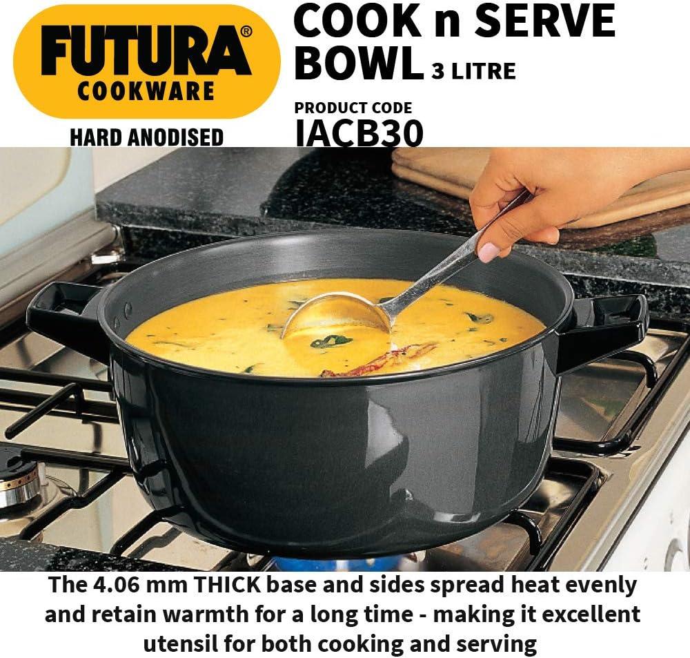 image:imageFutura Induction Hard Anodised Cook and Serve StewpotBowl with Induction Base and Lid 3 L Small Black