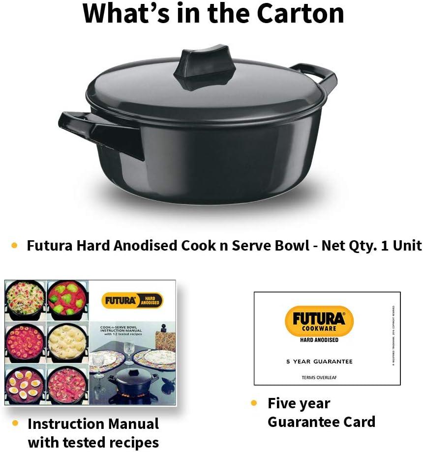 image:imageFutura Induction Hard Anodised Cook and Serve StewpotBowl with Induction Base and Lid 3 L Small Black