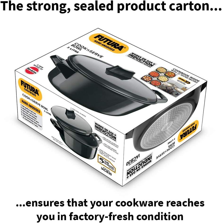 image:imageFutura Induction Hard Anodised Cook and Serve StewpotBowl with Induction Base and Lid 3 L Small Black