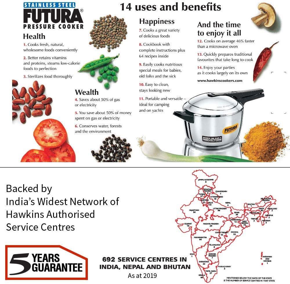 image:imageFutura Stainless Steel 4L Pressure Cooker Induction Compatible58 Quarts