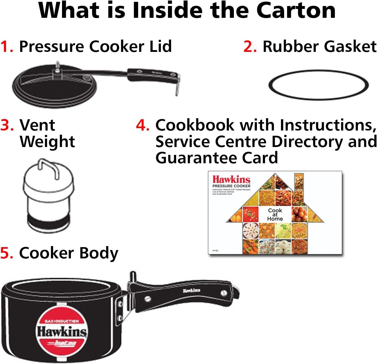 image:imageHAWKINS 15 Litre Instaa Pressure Cooker Induction Inner Lid Cooker Tall Body Hard Anodised Cooker Best Black Cooker Black IIH15