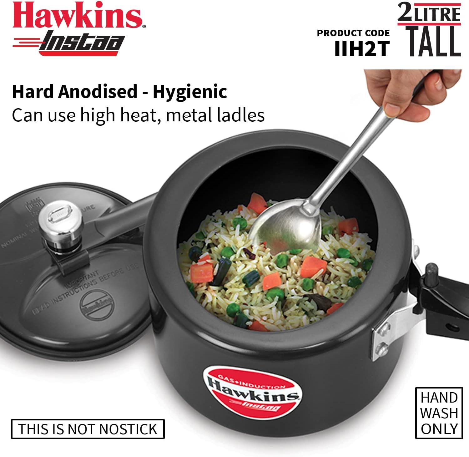 image:imageHAWKINS 2 Litre Instaa Pressure Cooker Induction Inner Lid Hard Anodised Black