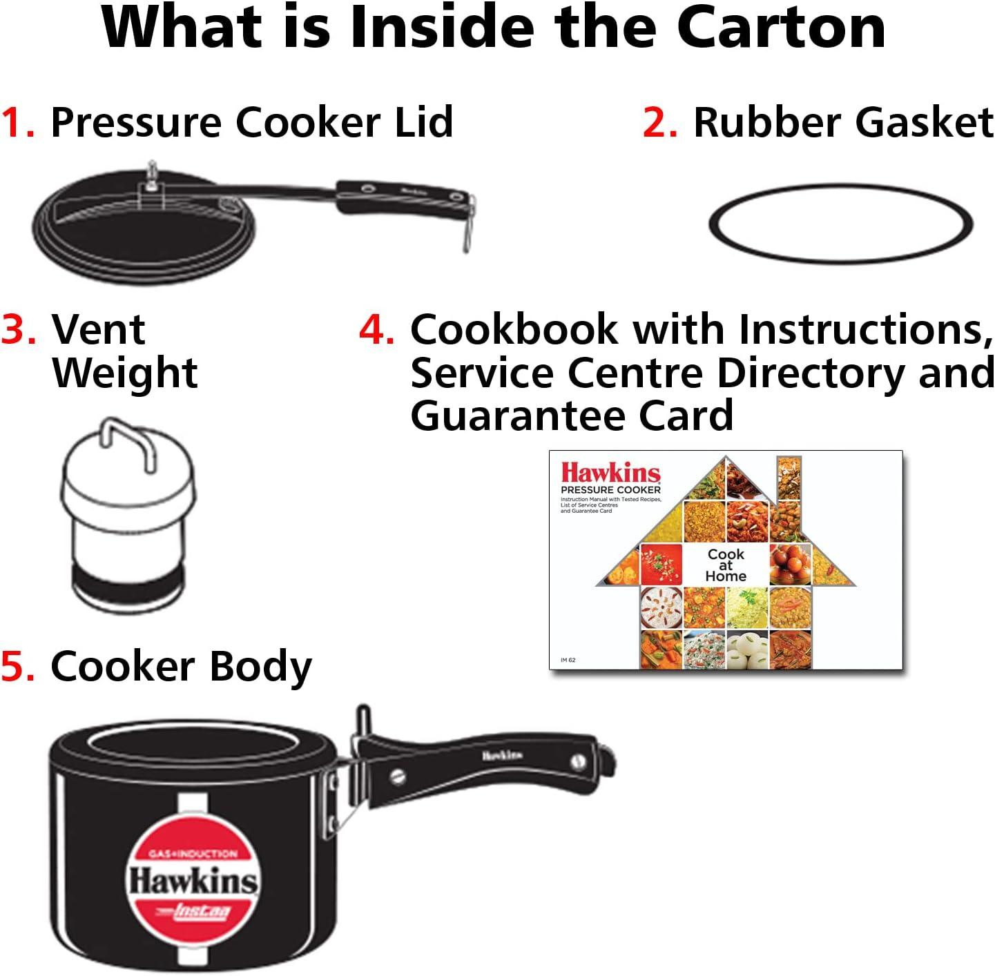 image:imageHAWKINS 2 Litre Instaa Pressure Cooker Induction Inner Lid Hard Anodised Black