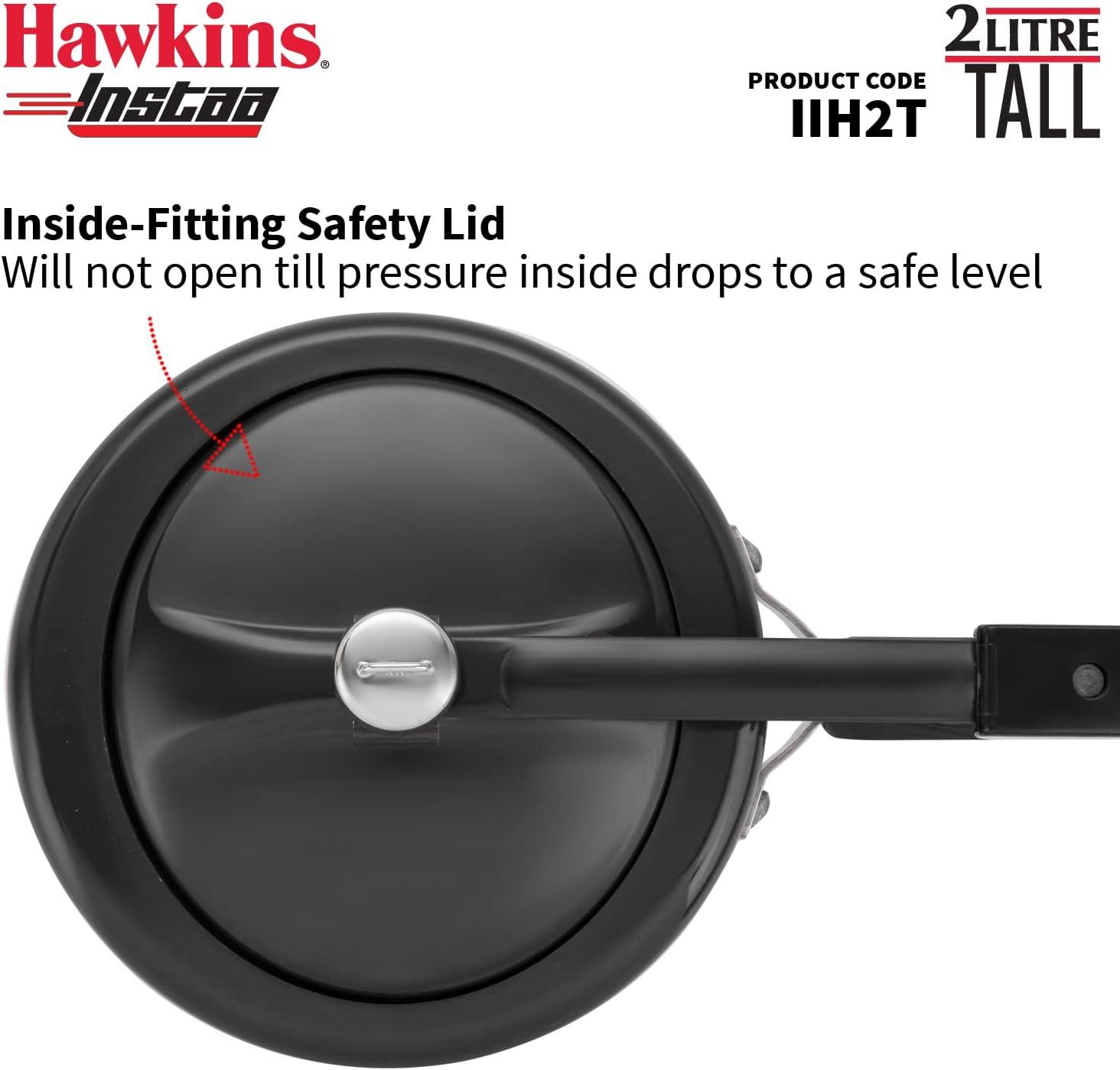 image:imageHAWKINS 2 Litre Instaa Pressure Cooker Induction Inner Lid Hard Anodised Black