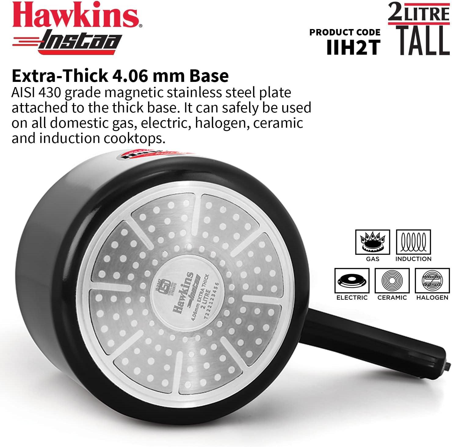 image:imageHAWKINS 2 Litre Instaa Pressure Cooker Induction Inner Lid Hard Anodised Black