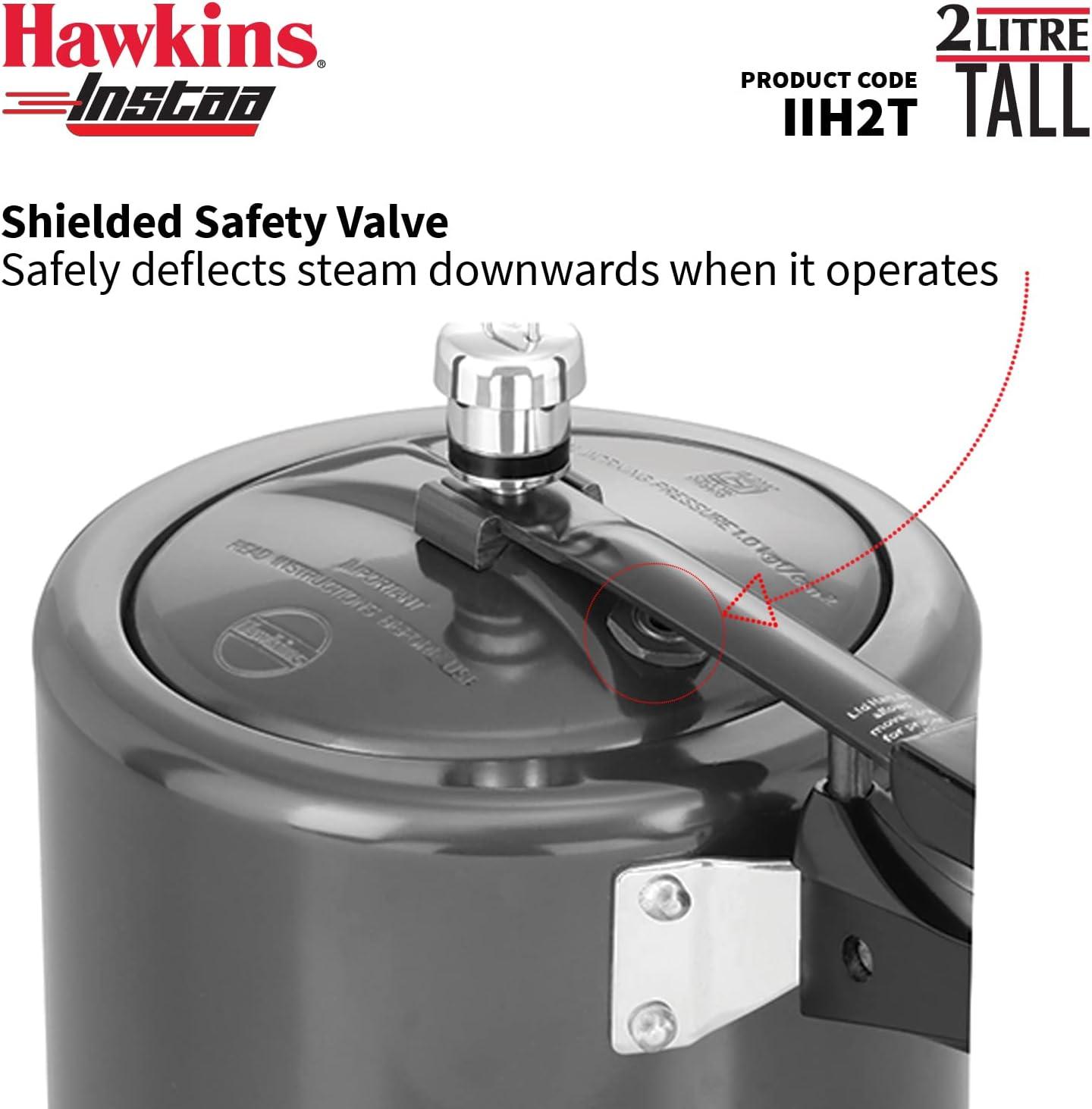 image:imageHAWKINS 2 Litre Instaa Pressure Cooker Induction Inner Lid Hard Anodised Black