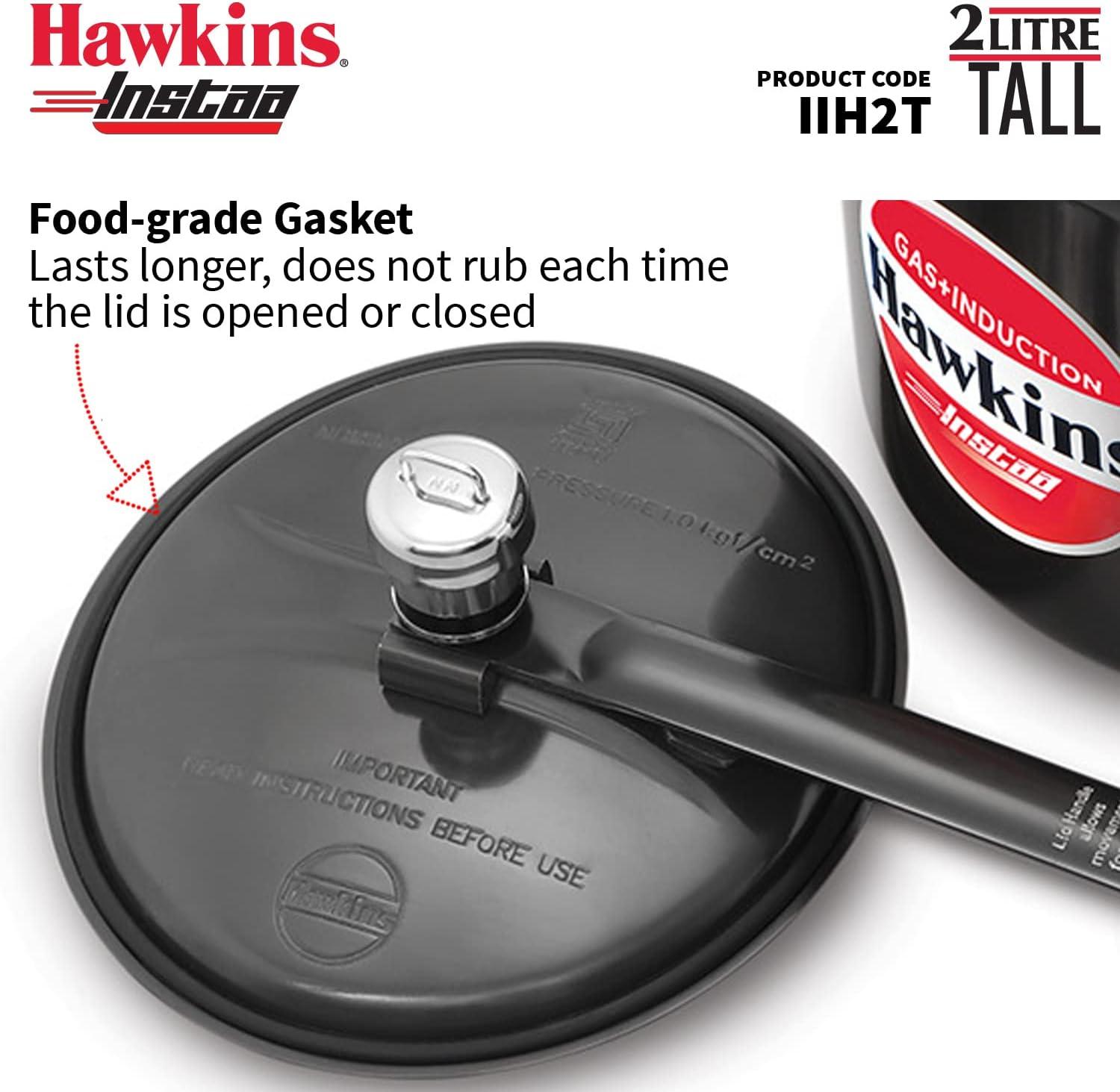 image:imageHAWKINS 2 Litre Instaa Pressure Cooker Induction Inner Lid Hard Anodised Black