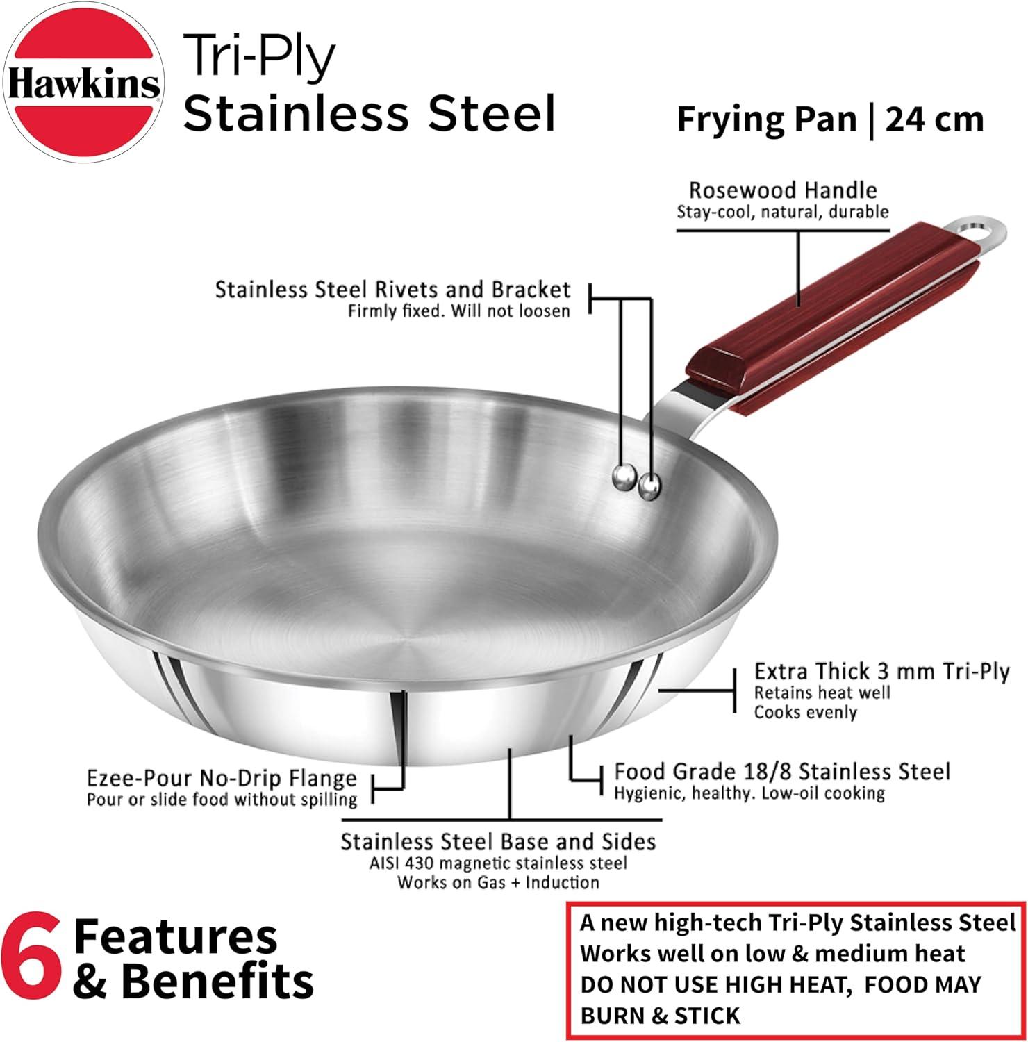 image:imageHAWKINS 24 cm Die Cast Induction Compatible Frying Pan with Glass Lid Red IDCF24G26 cm