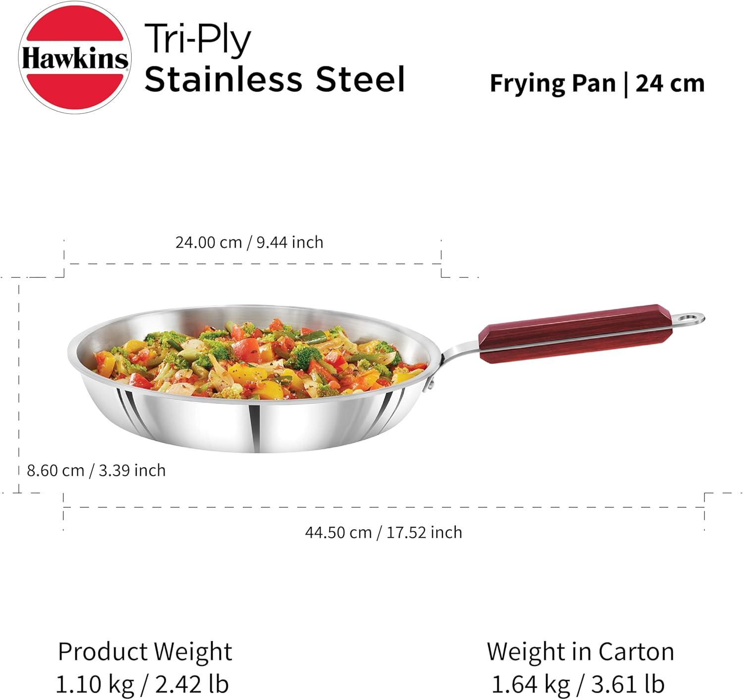 image:imageHAWKINS 24 cm Die Cast Induction Compatible Frying Pan with Glass Lid Red IDCF24G26 cm