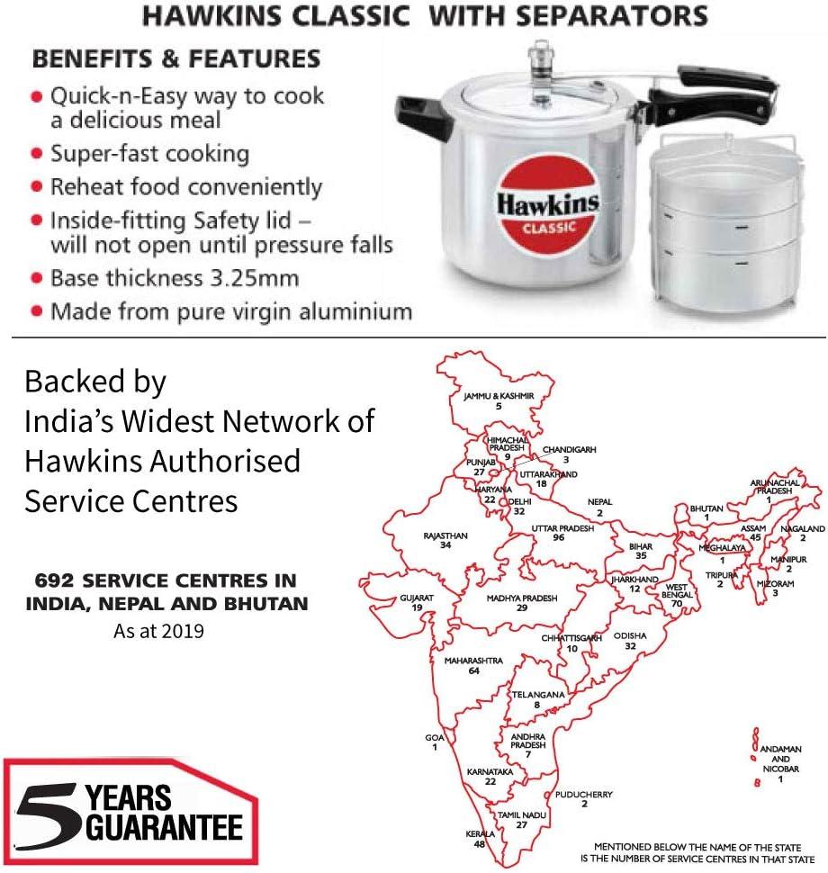 image:imageHAWKINS CL51 Pressure Cooker 5 L WITH SEPERATOR Silver69 Quarts