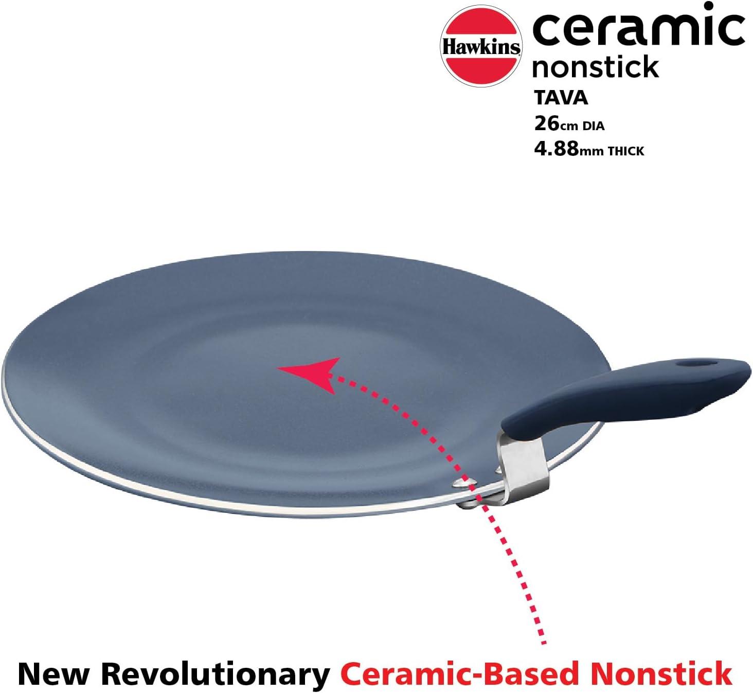 image:imageHAWKINS Ceramic Nonstick Tava 26 cm Diameter Induction Paratha Tawa Granite Griddle ICT26