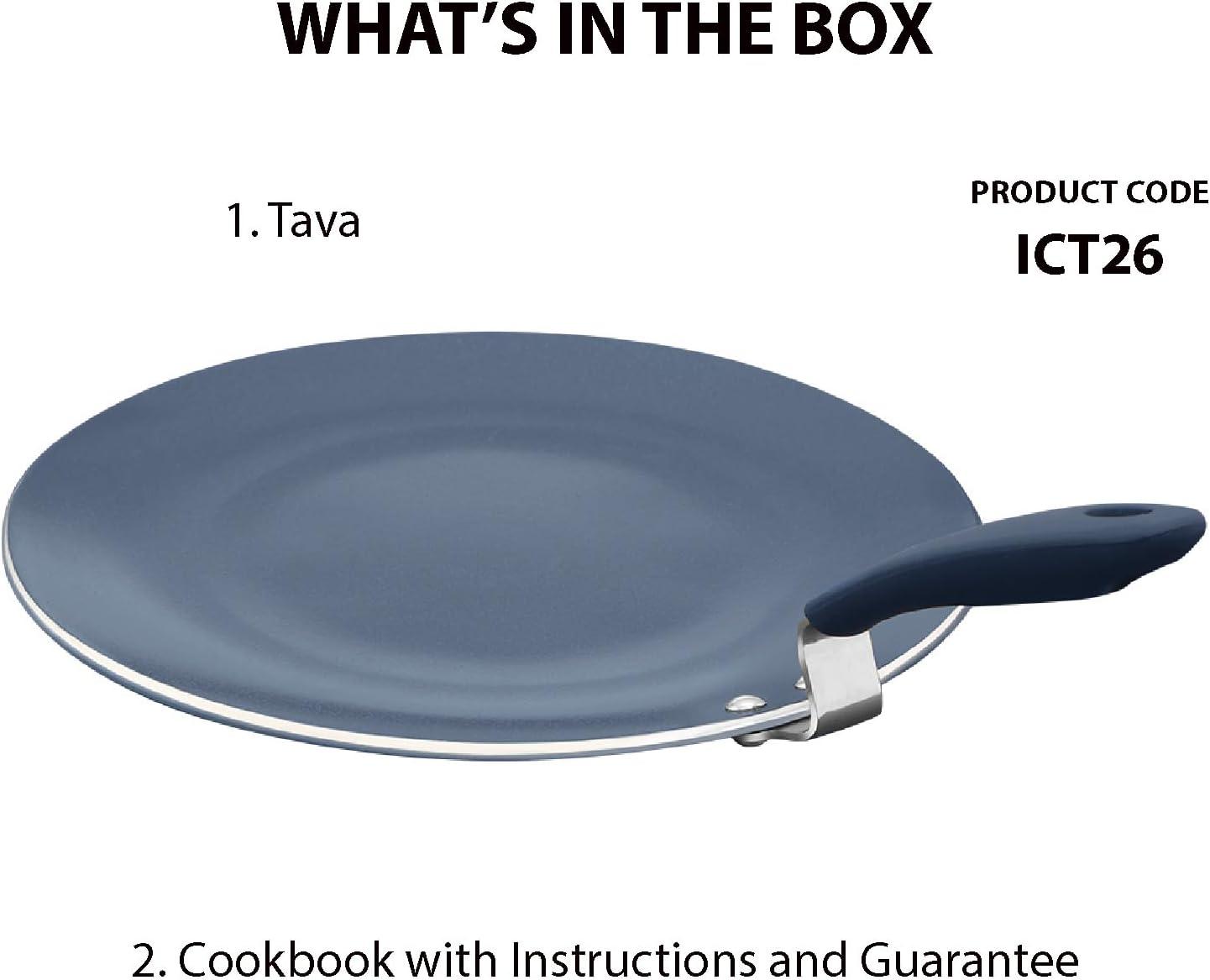 image:imageHAWKINS Ceramic Nonstick Tava 26 cm Diameter Induction Paratha Tawa Granite Griddle ICT26