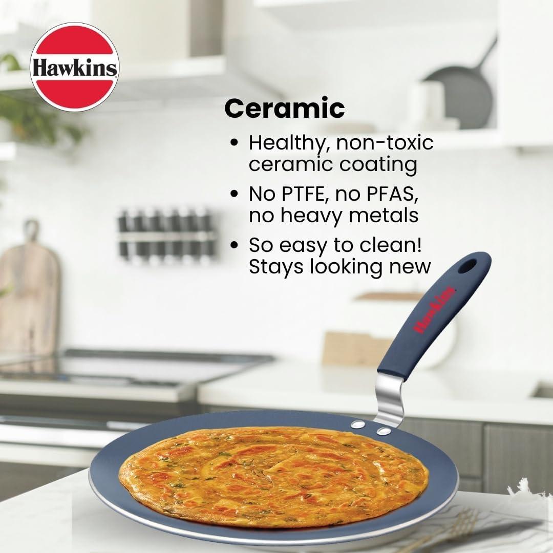 image:imageHAWKINS Ceramic Nonstick Tava 26 cm Diameter Induction Paratha Tawa Granite Griddle ICT26