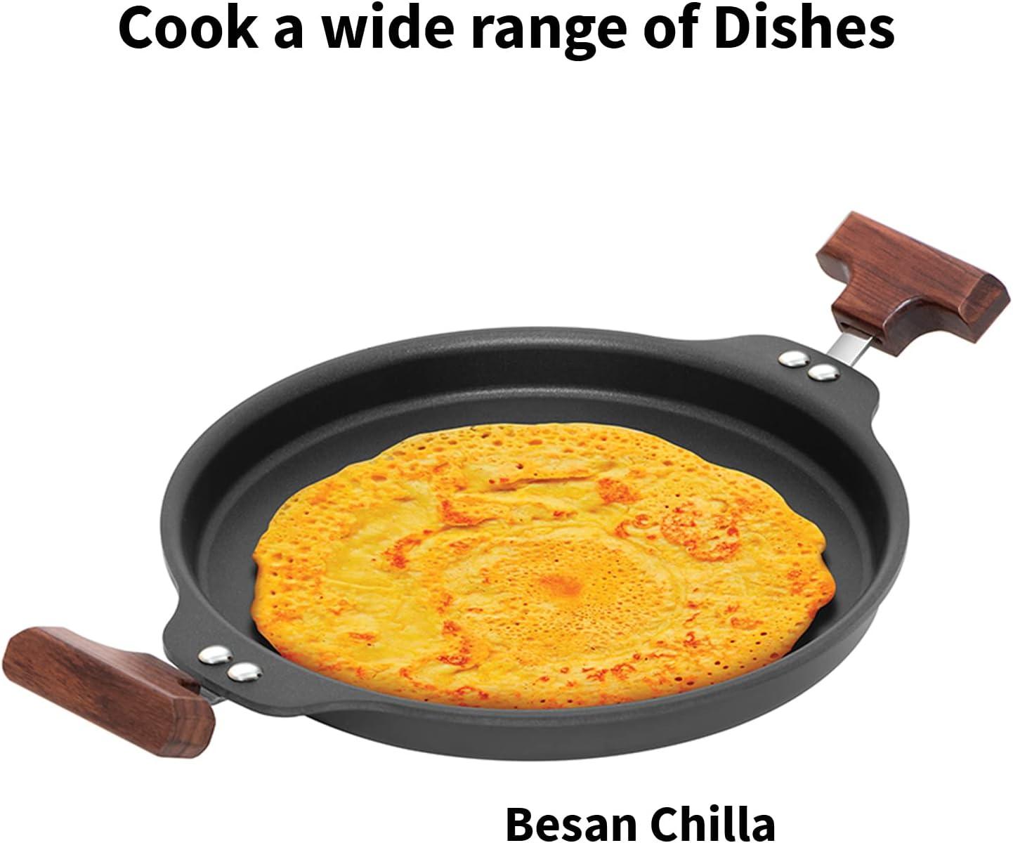 image:imageHAWKINS Futura 24 cm Uttapam Pan Pancake Tava Non Stick Uttapa Tawa Pancake Pan Snack Maker Black NUP24G