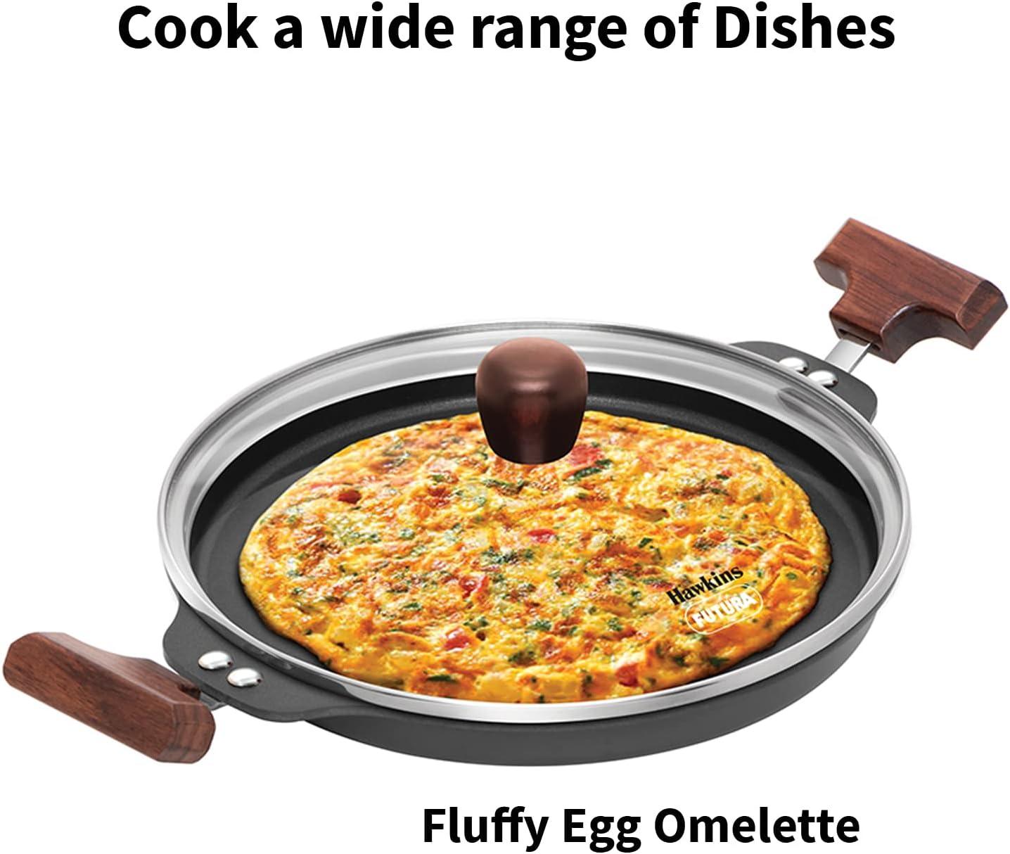 image:imageHAWKINS Futura 24 cm Uttapam Pan Pancake Tava Non Stick Uttapa Tawa Pancake Pan Snack Maker Black NUP24G