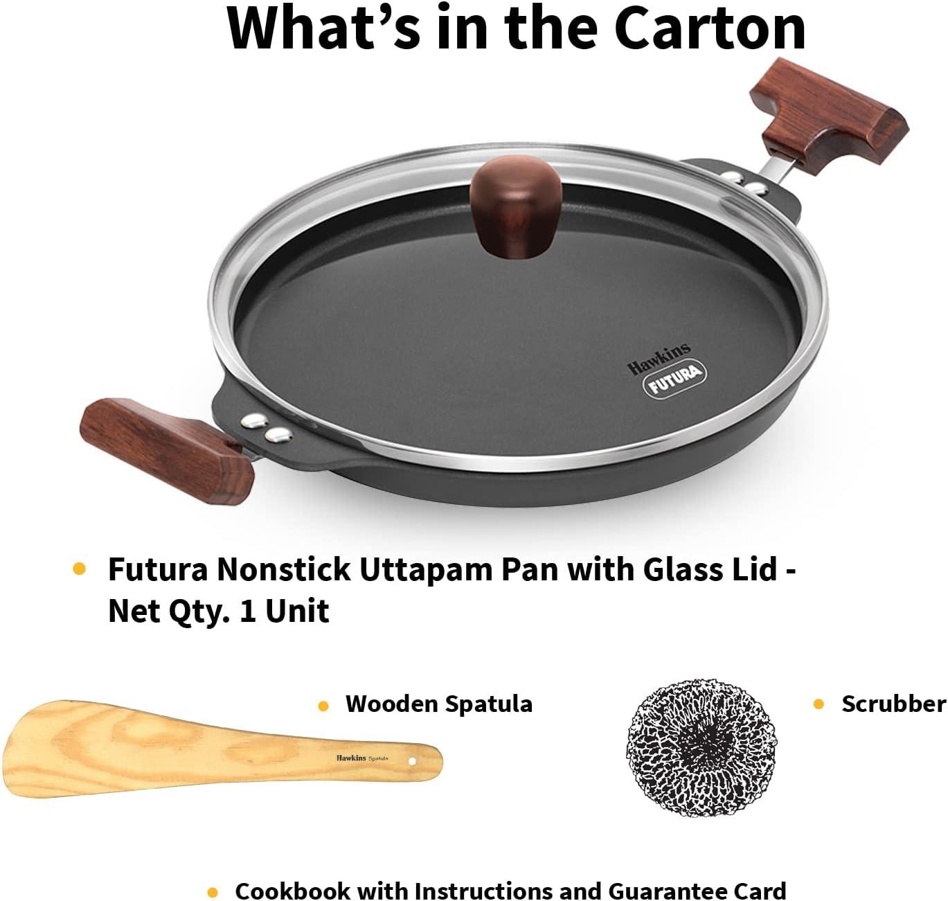 image:imageHAWKINS Futura 24 cm Uttapam Pan Pancake Tava Non Stick Uttapa Tawa Pancake Pan Snack Maker Black NUP24G