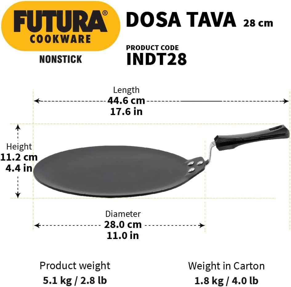 image:imageHAWKINS Futura 28 cm Dosa Tava Non Stick Dosa Tawa Induction Dosa Tawa Black INDT28