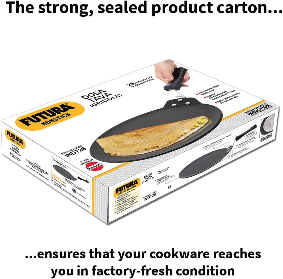 image:imageHAWKINS Futura 28 cm Dosa Tava Non Stick Dosa Tawa Induction Dosa Tawa Black INDT28