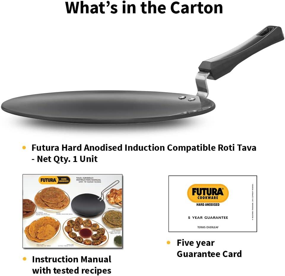 image:imageHAWKINS Futura 28 cm Roti Tava Hard Anodised Tawa Induction Tawa Black IART28