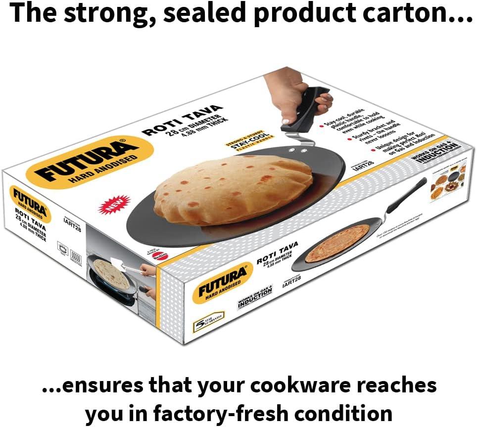 image:imageHAWKINS Futura 28 cm Roti Tava Hard Anodised Tawa Induction Tawa Black IART28