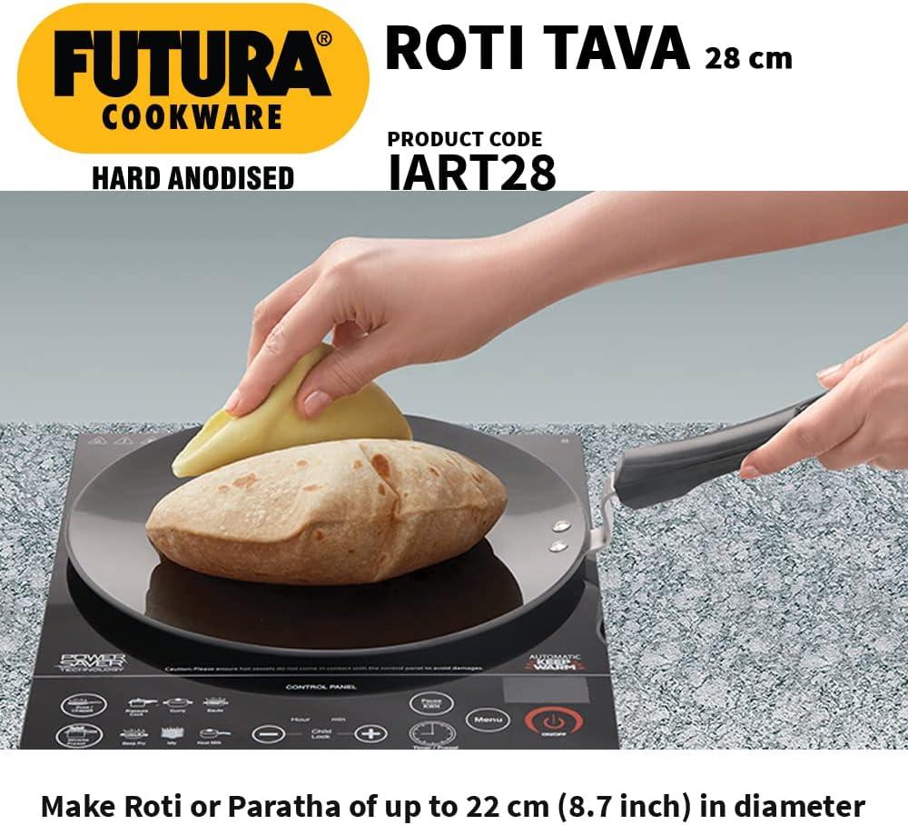 image:imageHAWKINS Futura 28 cm Roti Tava Hard Anodised Tawa Induction Tawa Black IART28