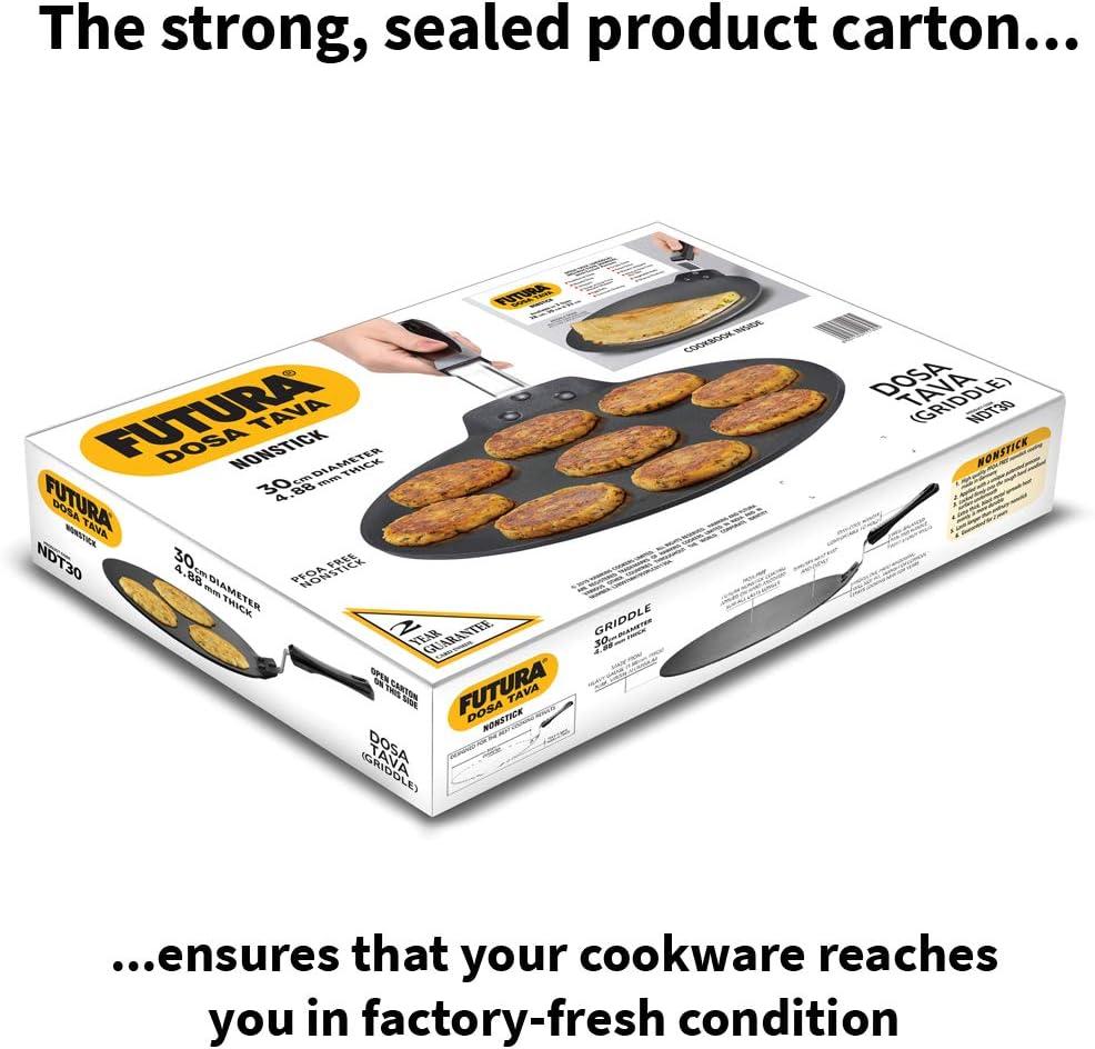 image:imageHAWKINS Futura 30 cm Dosa Tava Non Stick Dosa Tawa Flat Dosa Tawa Black NDT30