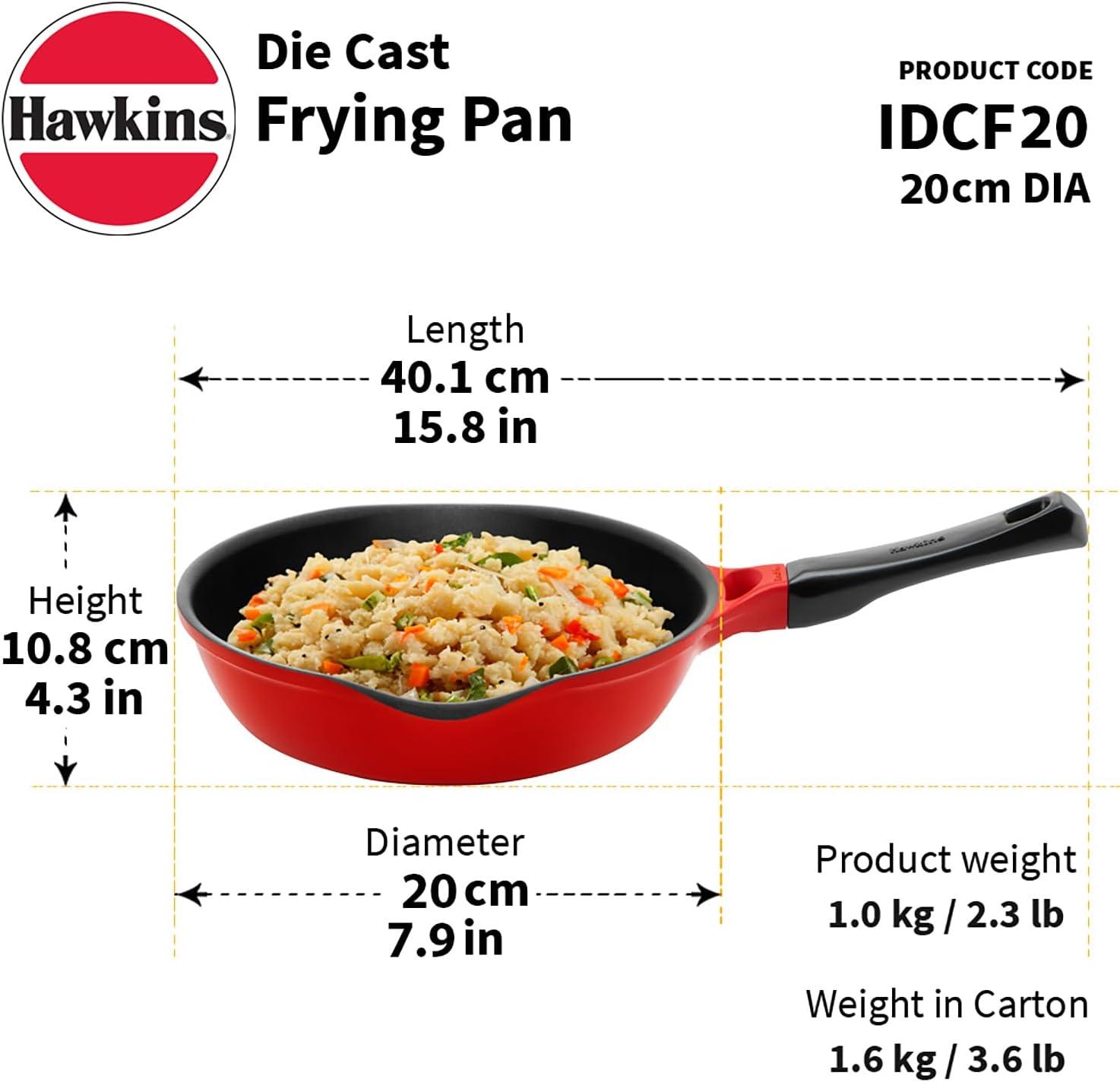 image:imageHawkins 20 cm Frying Pan Die Cast Non Stick Fry Pan Ceramic Coated Pan Induction Fry Pan Small Frying Pan Red IDCF20