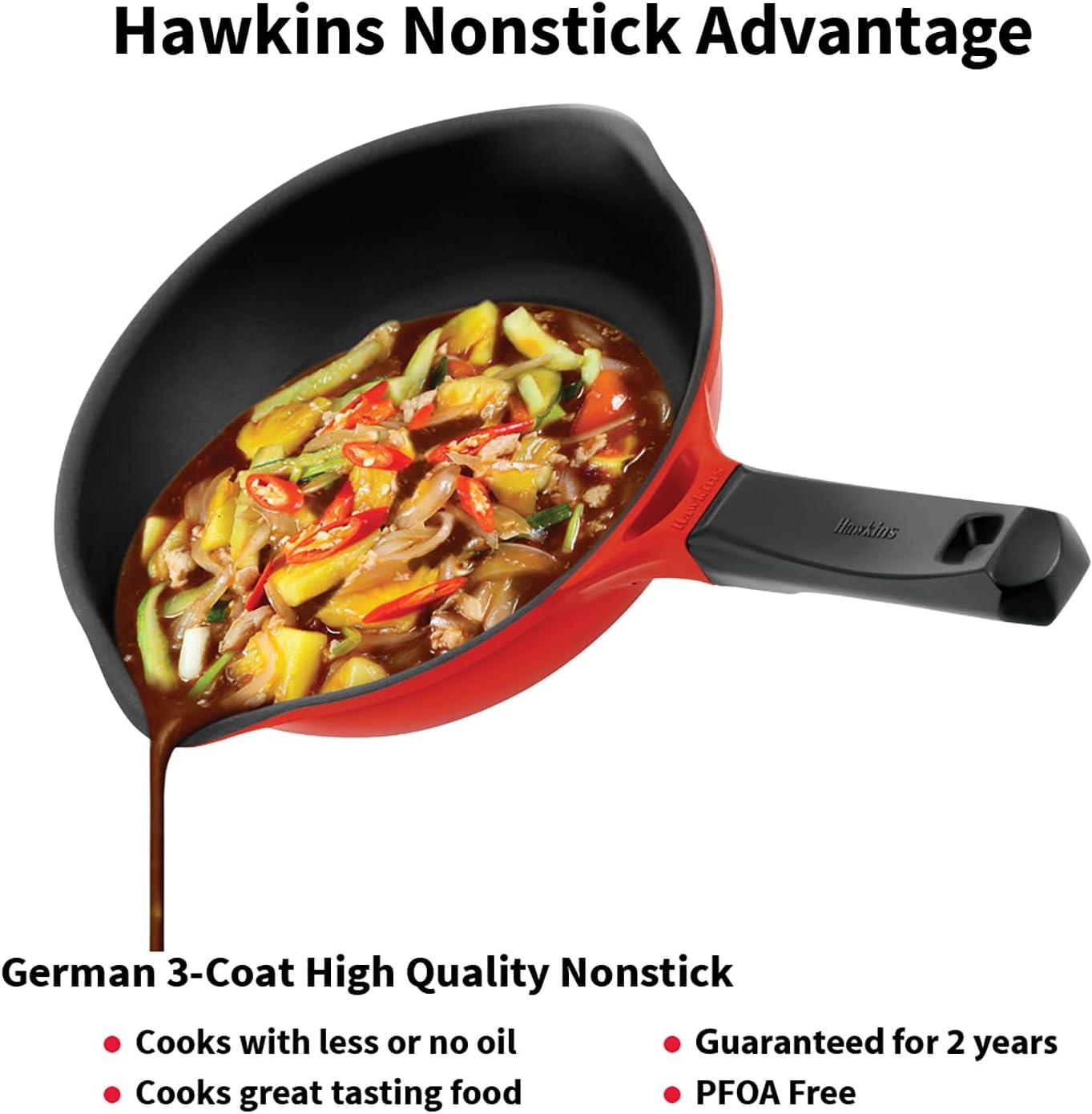 image:imageHawkins 20 cm Frying Pan Die Cast Non Stick Fry Pan Ceramic Coated Pan Induction Fry Pan Small Frying Pan Red IDCF20