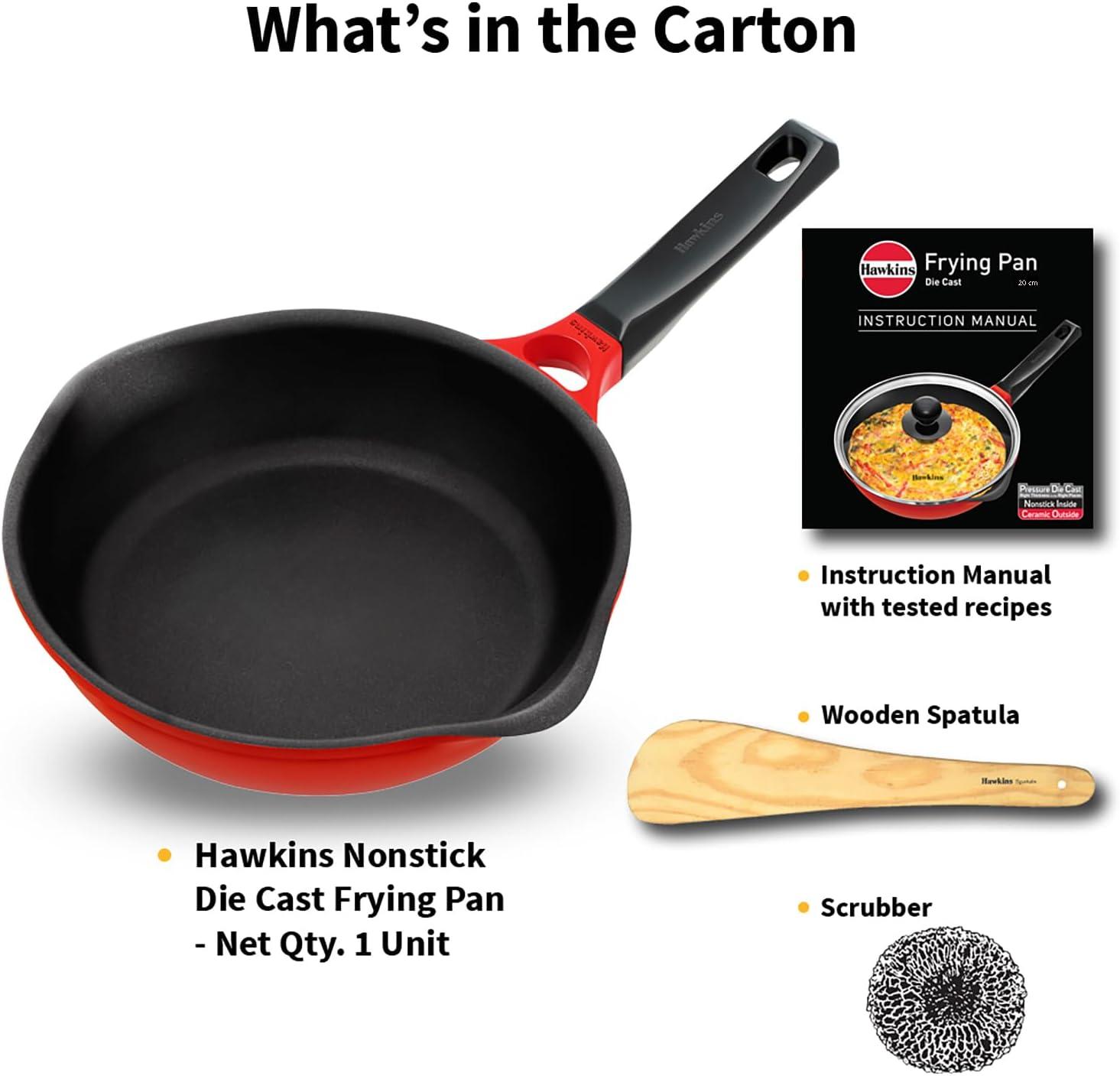 image:imageHawkins 20 cm Frying Pan Die Cast Non Stick Fry Pan Ceramic Coated Pan Induction Fry Pan Small Frying Pan Red IDCF20