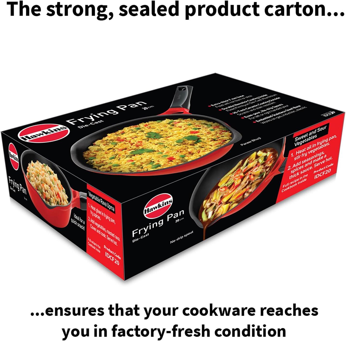 image:imageHawkins 20 cm Frying Pan Die Cast Non Stick Fry Pan Ceramic Coated Pan Induction Fry Pan Small Frying Pan Red IDCF20