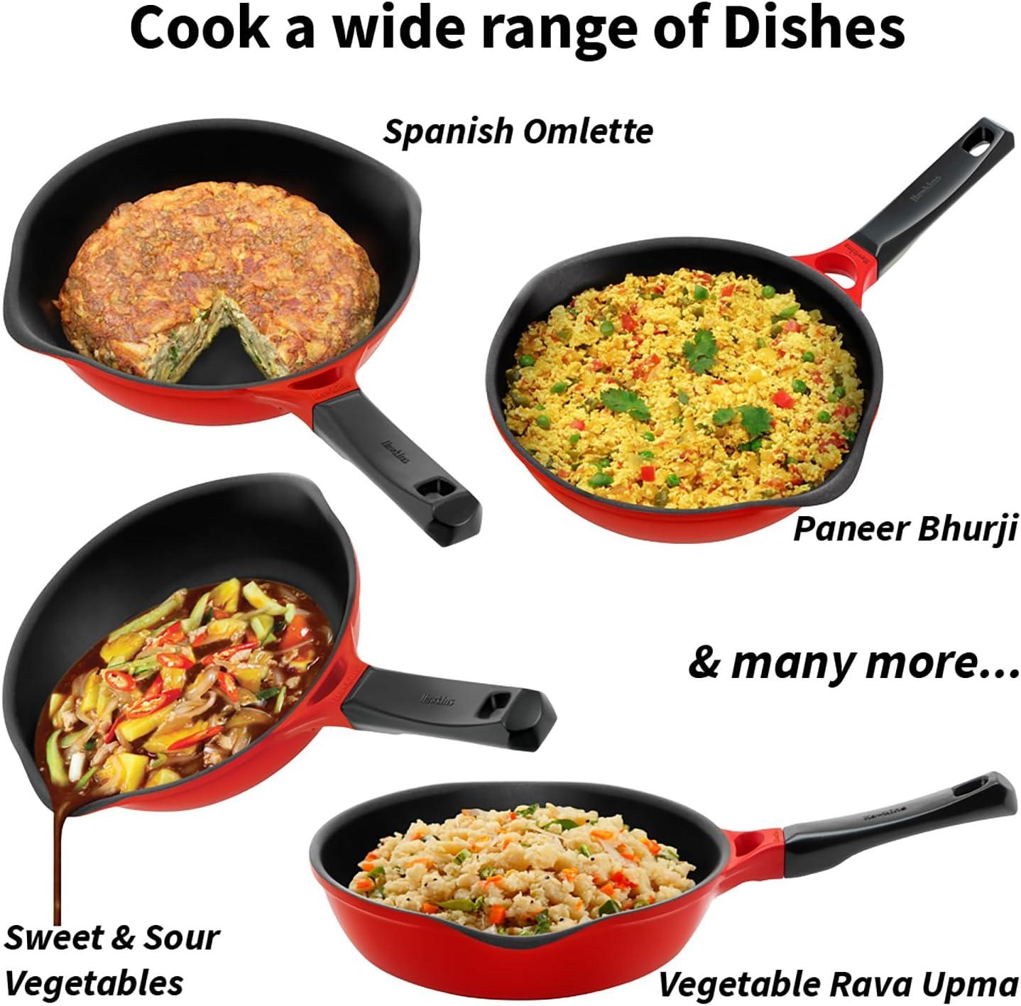 image:imageHawkins 20 cm Frying Pan Die Cast Non Stick Fry Pan Ceramic Coated Pan Induction Fry Pan Small Frying Pan Red IDCF20