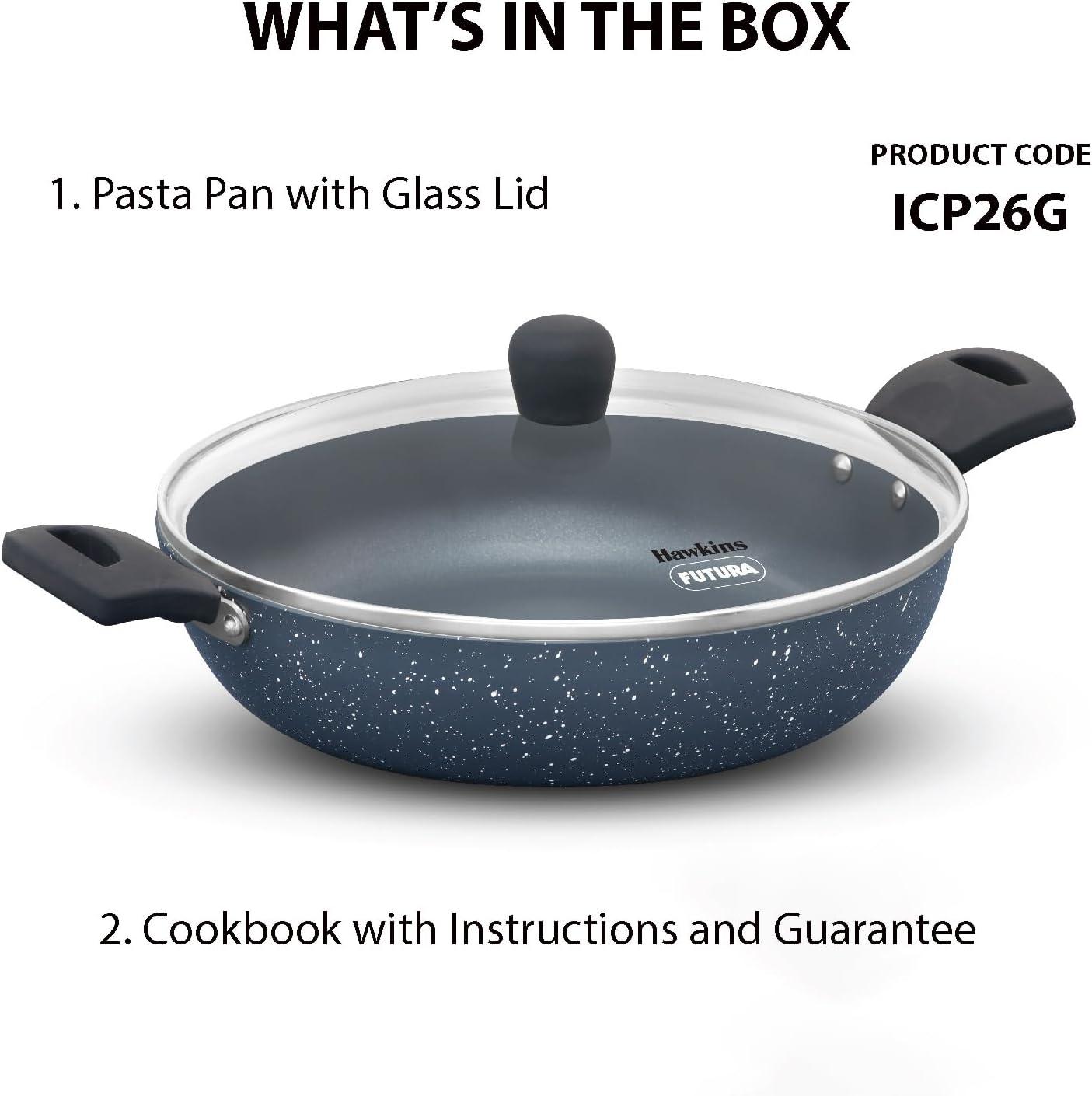image:imageHawkins 26 cm Grill Pan Non Stick Die Cast Grilling Pan with Glass Lid Square Grill Pan for Gas Stove Ceramic Coated Pan Red IGP26G