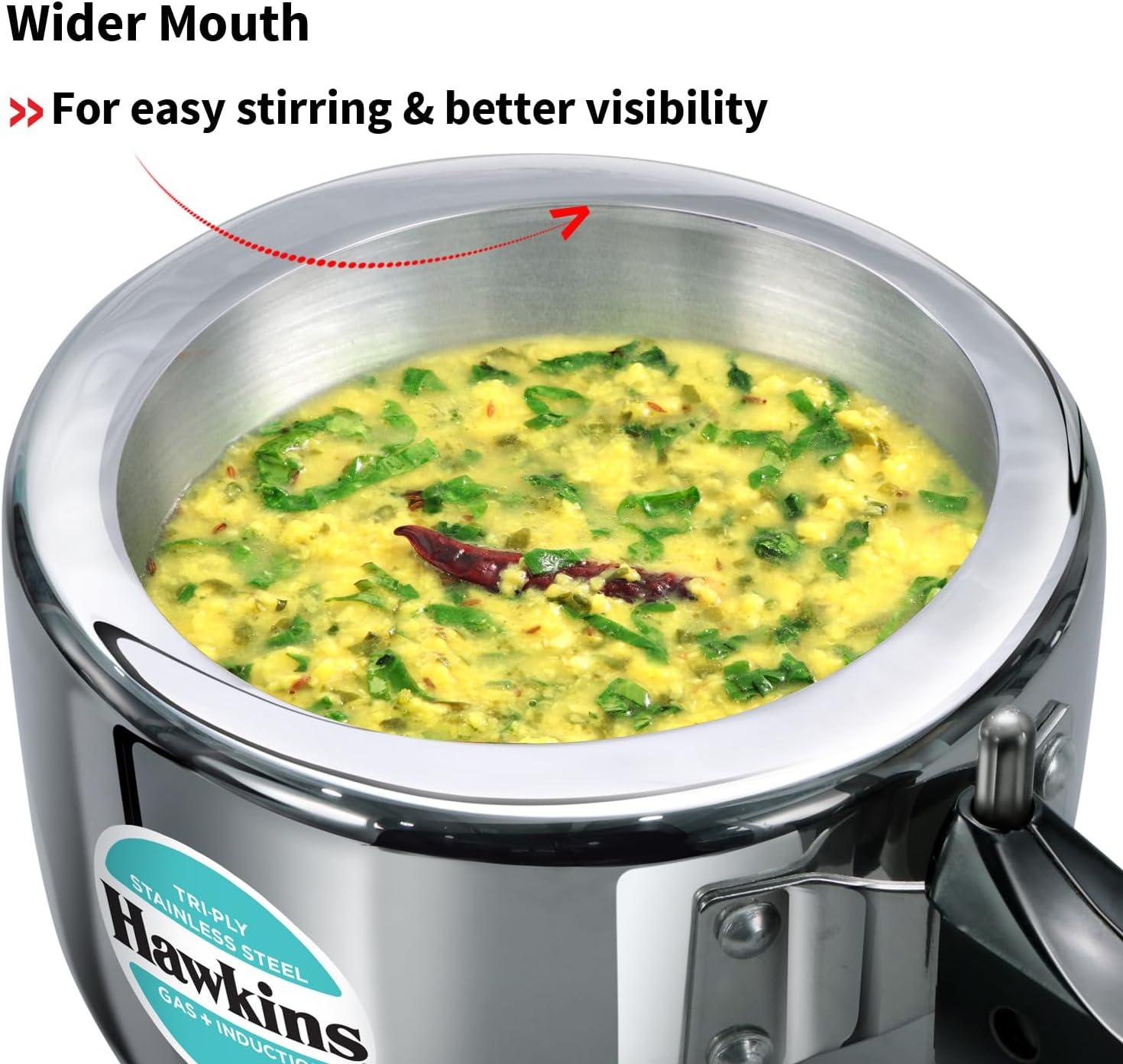 image:imageHawkins 35 Litre Triply Stainless Steel Pressure Cooker Inner Lid Cooker Silver HSST3516 Quarts