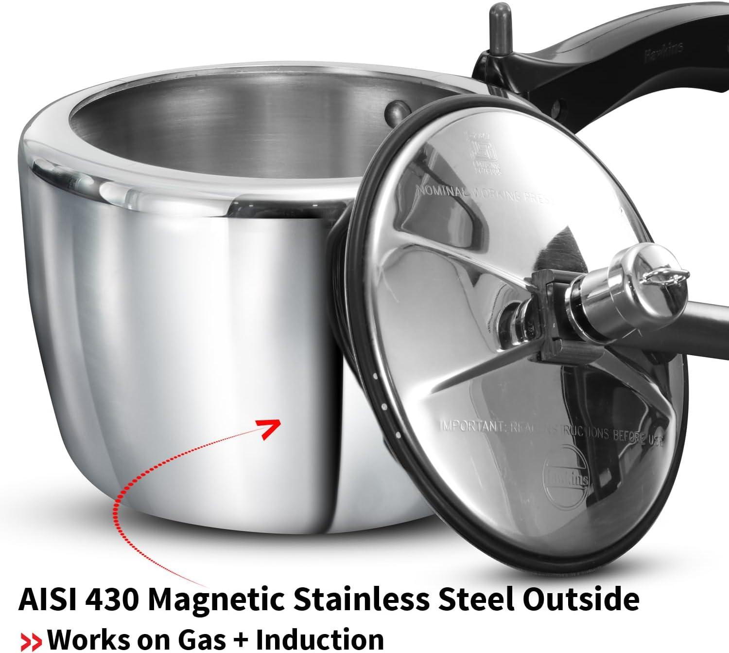 image:imageHawkins 35 Litre Triply Stainless Steel Pressure Cooker Inner Lid Cooker Silver HSST3526 Quarts