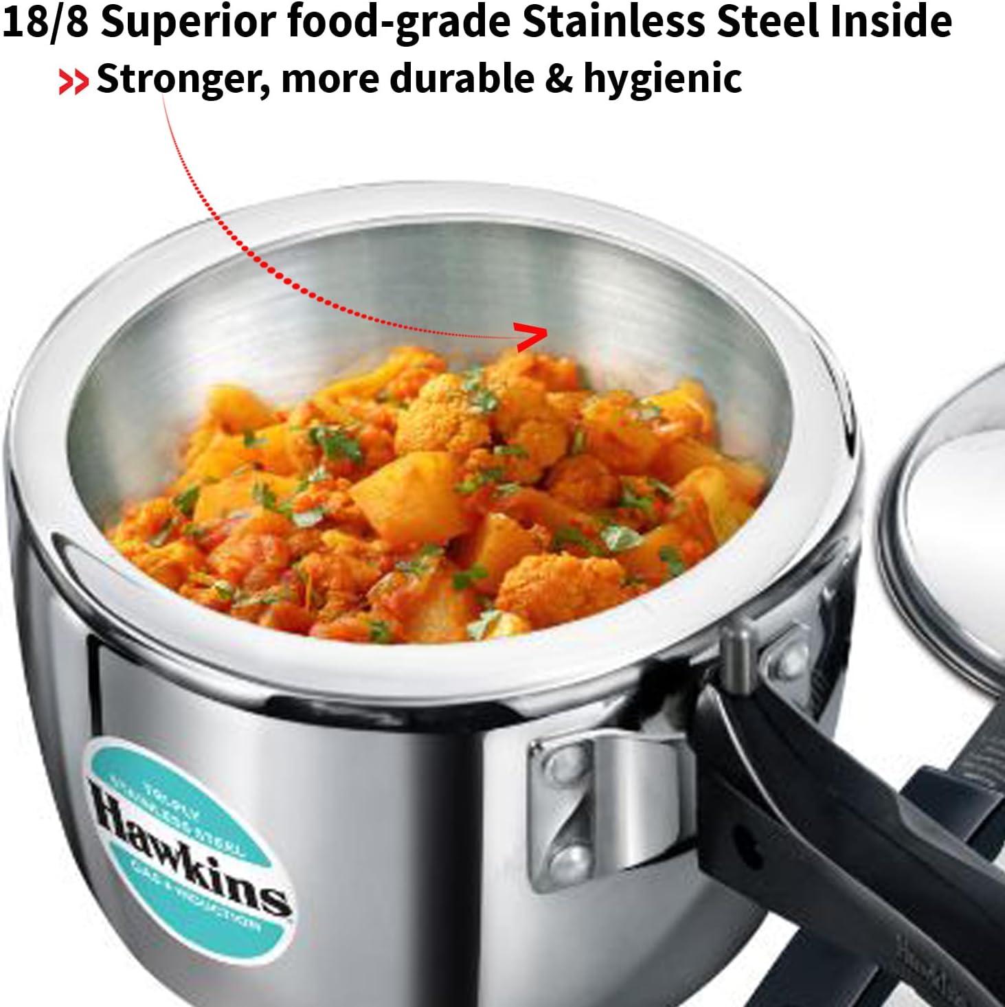 image:imageHawkins 35 Litre Triply Stainless Steel Pressure Cooker Inner Lid Cooker Silver HSST3526 Quarts