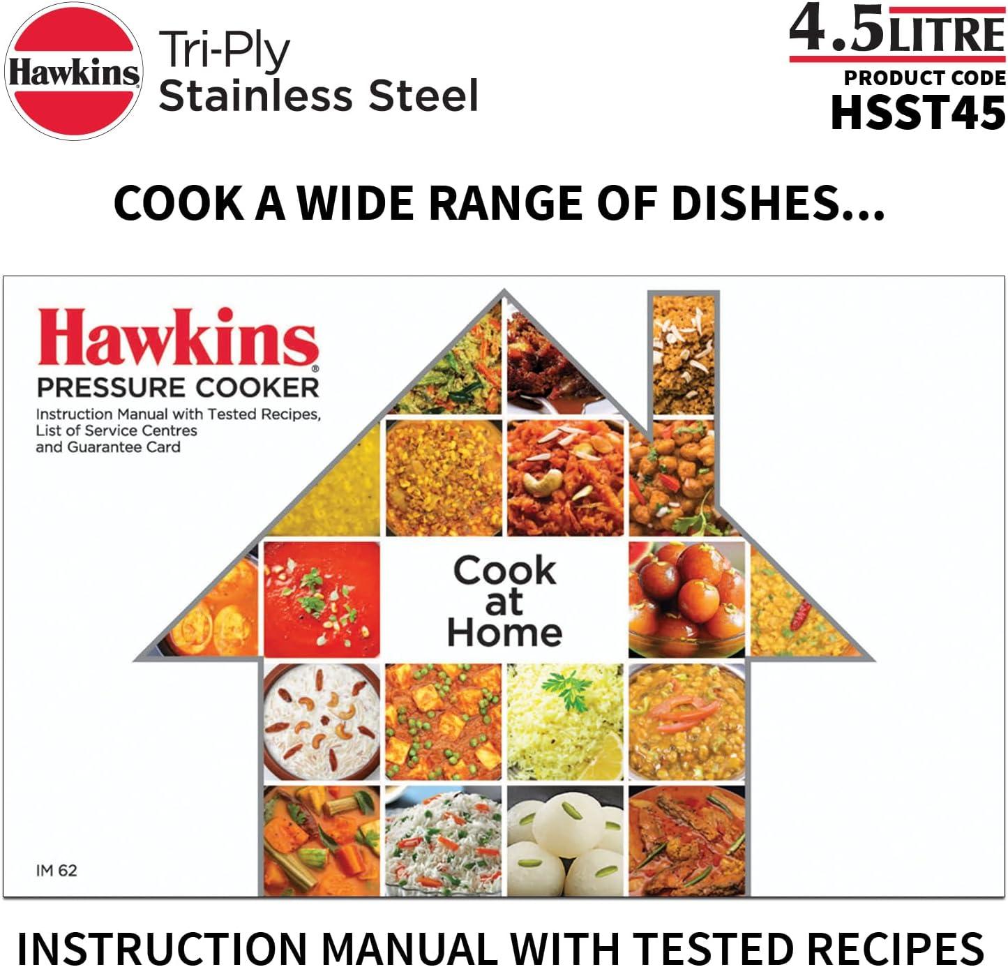 image:imageHawkins 35 Litre Triply Stainless Steel Pressure Cooker Inner Lid Cooker Silver HSST3548 Quarts