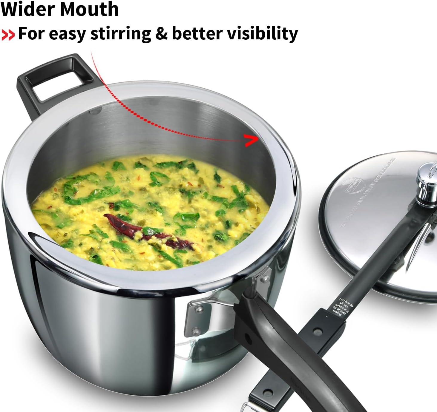 image:imageHawkins 35 Litre Triply Stainless Steel Pressure Cooker Inner Lid Cooker Silver HSST3548 Quarts