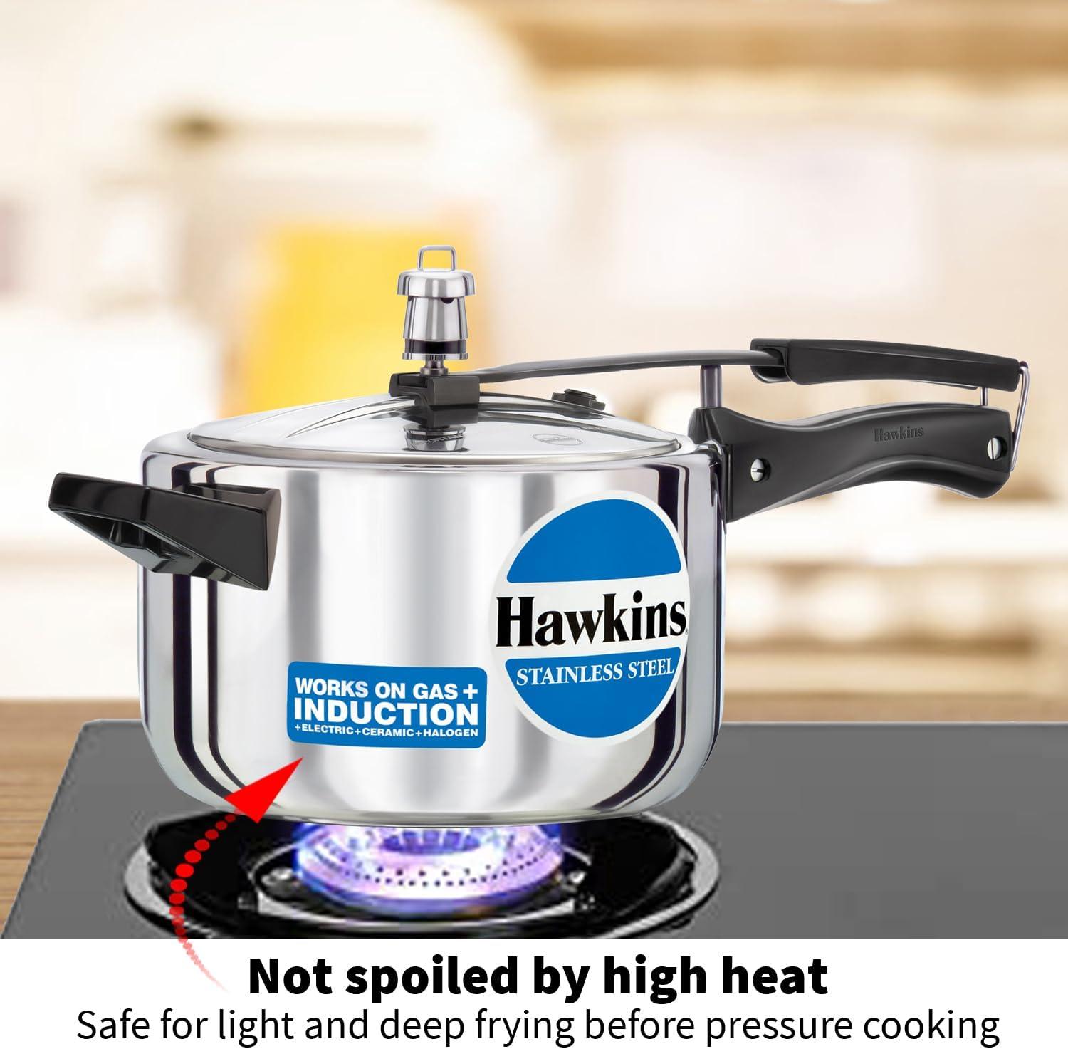 image:imageHawkins 4 Litre Pressure Cooker Stainless Steel Inner Lid Cooker Induction Cooker Silver Hss40 4 Liter42 Quarts