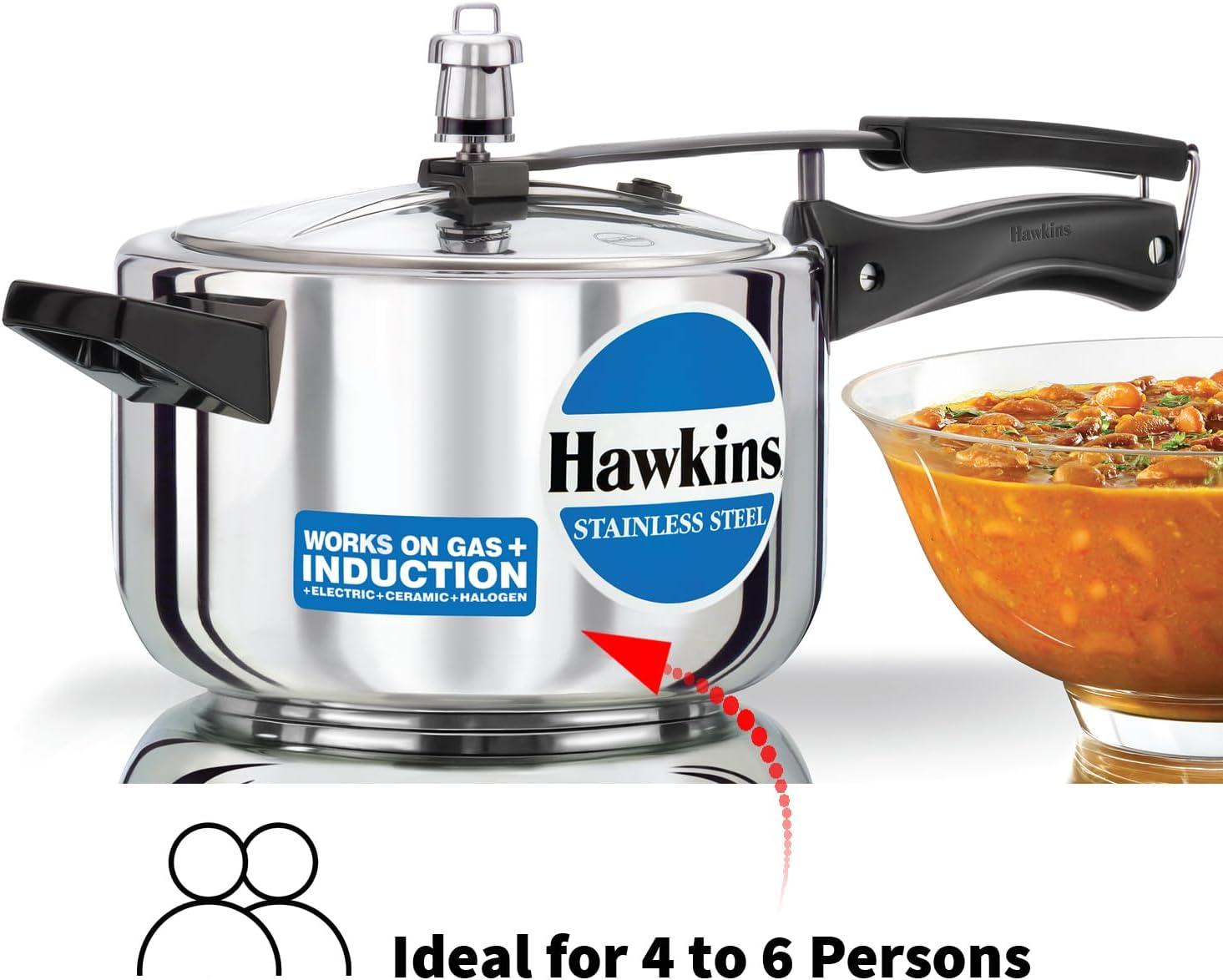 image:imageHawkins 4 Litre Pressure Cooker Stainless Steel Inner Lid Cooker Induction Cooker Silver Hss40 4 Liter42 Quarts