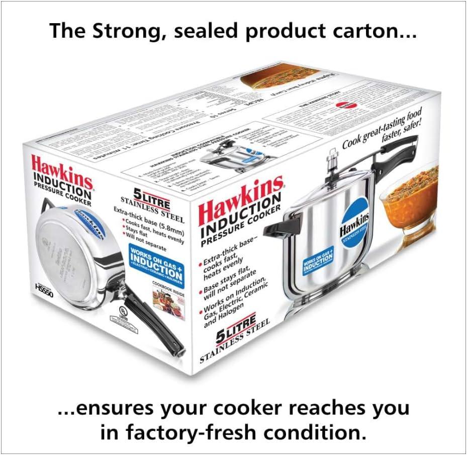 image:imageHawkins 4 Litre Pressure Cooker Stainless Steel Inner Lid Cooker Induction Cooker Silver Hss40 4 Liter53 Quarts