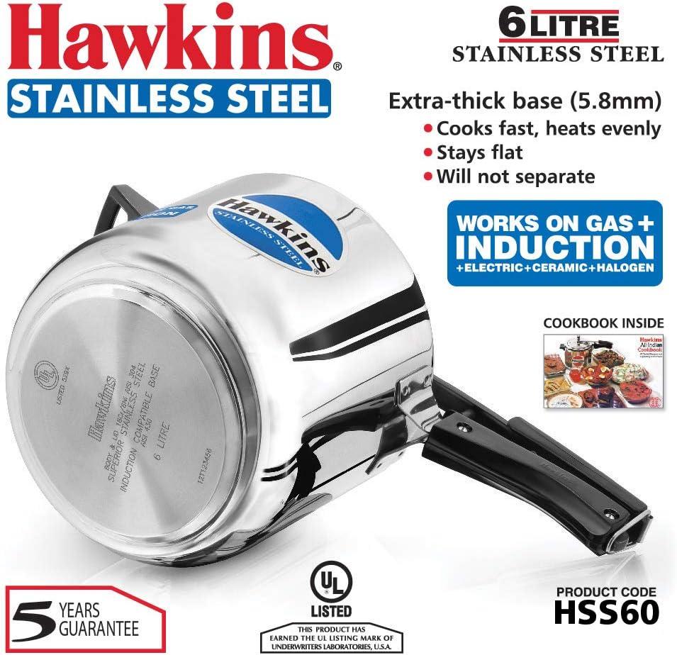 image:imageHawkins 4 Litre Pressure Cooker Stainless Steel Inner Lid Cooker Induction Cooker Silver Hss40 4 Liter63 Quarts