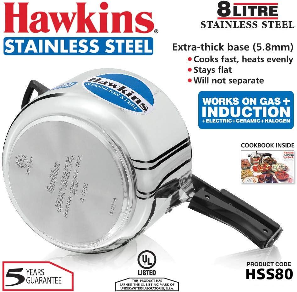image:imageHawkins 4 Litre Pressure Cooker Stainless Steel Inner Lid Cooker Induction Cooker Silver Hss40 4 Liter85 Quarts