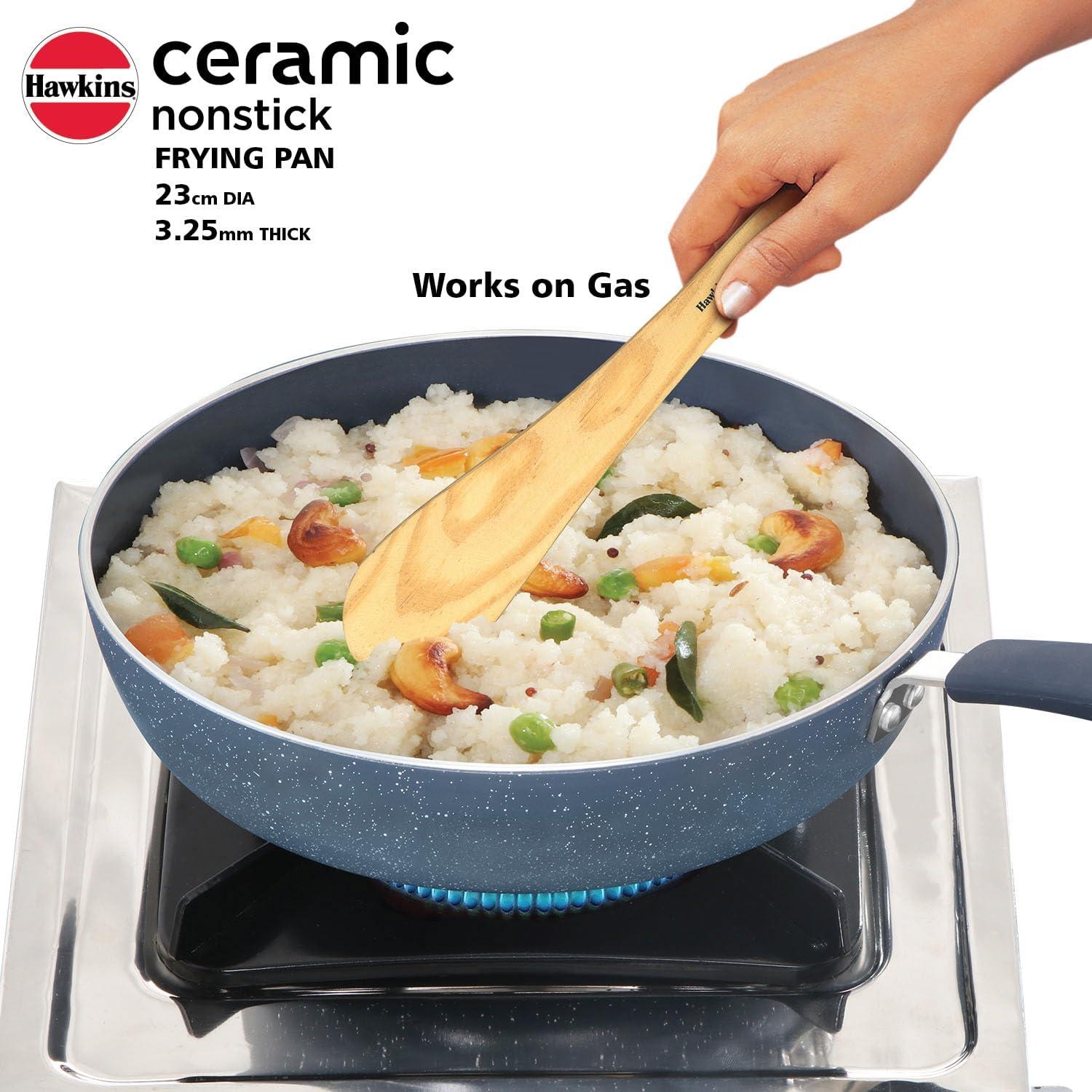 image:imageHawkins Ceramic Nonstick Frying Pan 23 cm Diameter Induction Fry Pan Granite Omlette Egg Pan Fish Pan Blue ICF23