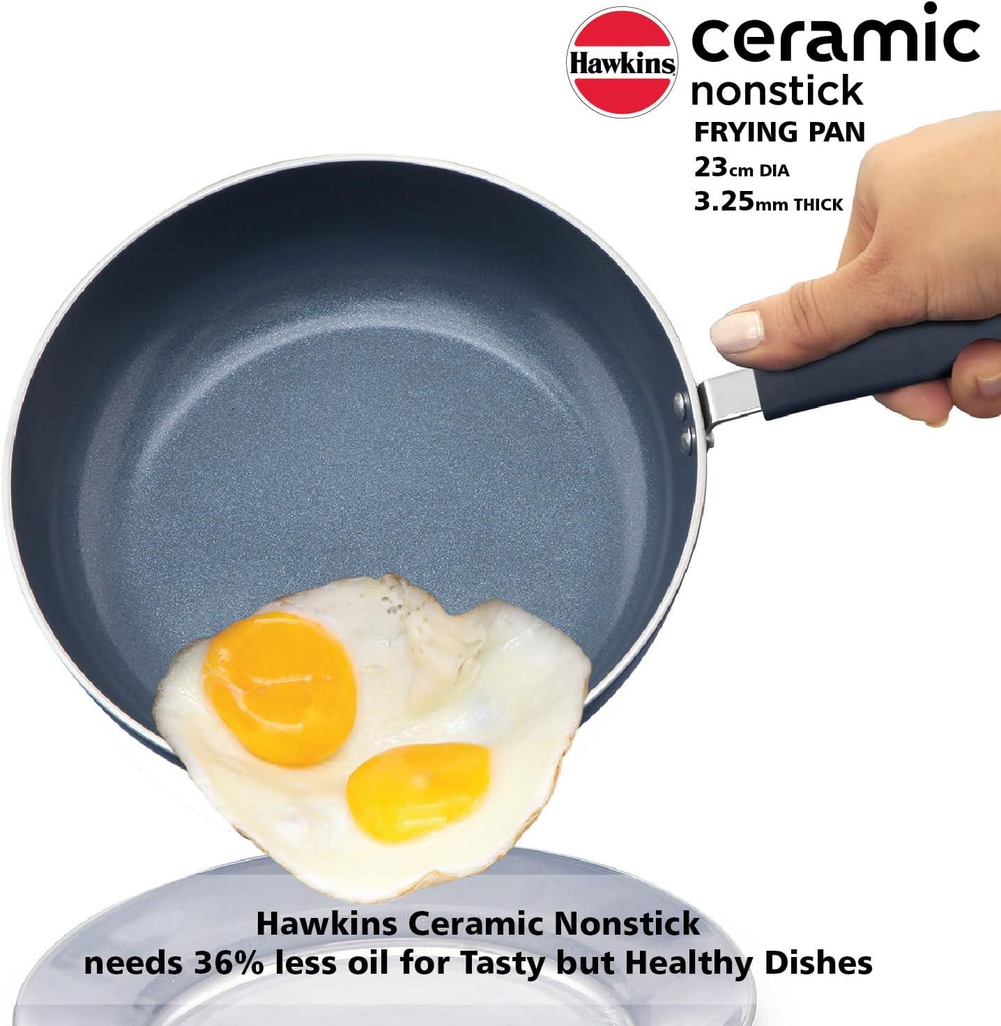 image:imageHawkins Ceramic Nonstick Frying Pan 23 cm Diameter Induction Fry Pan Granite Omlette Egg Pan Fish Pan Blue ICF23