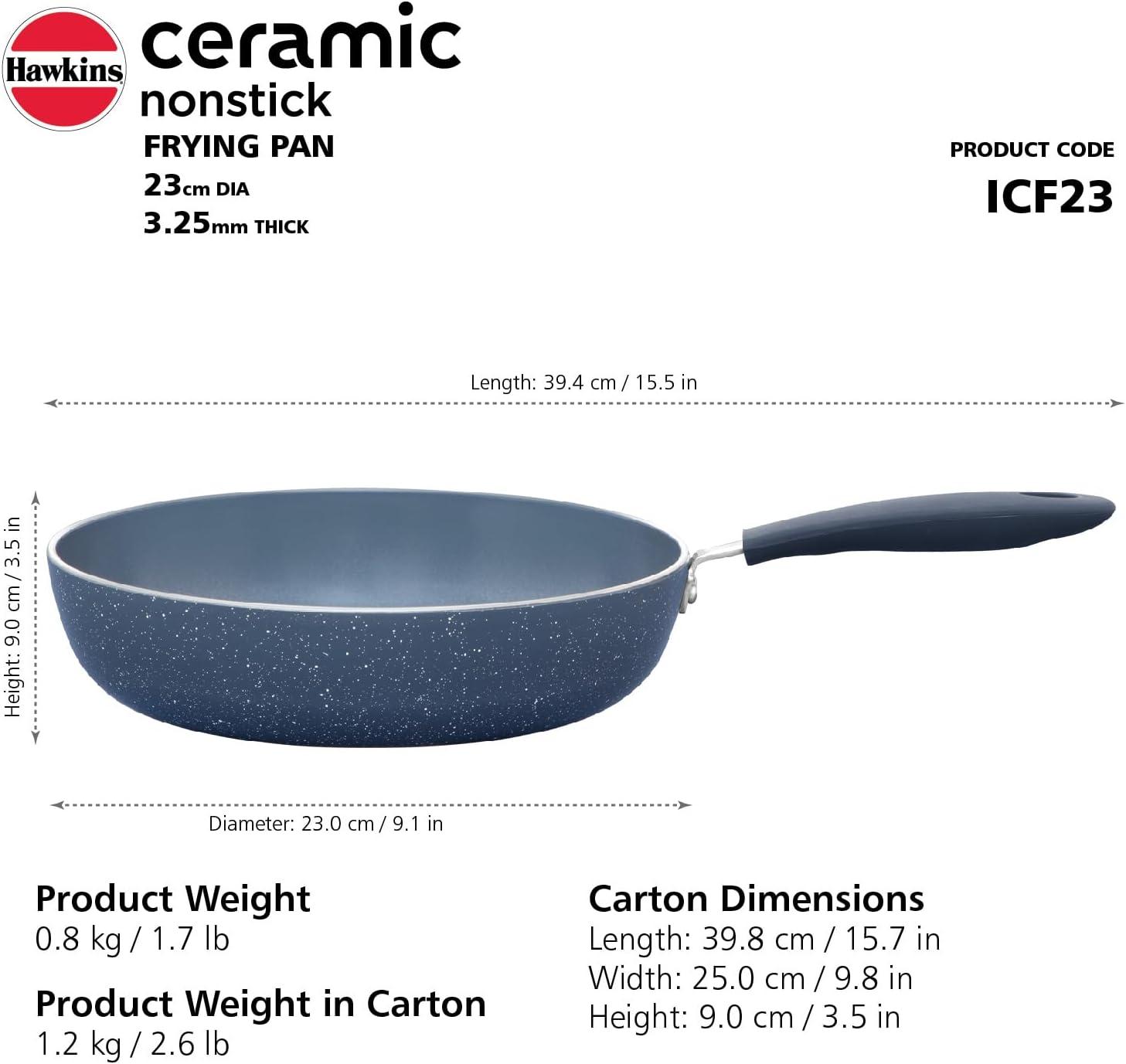 image:imageHawkins Ceramic Nonstick Frying Pan 23 cm Diameter Induction Fry Pan Granite Omlette Egg Pan Fish Pan Blue ICF23