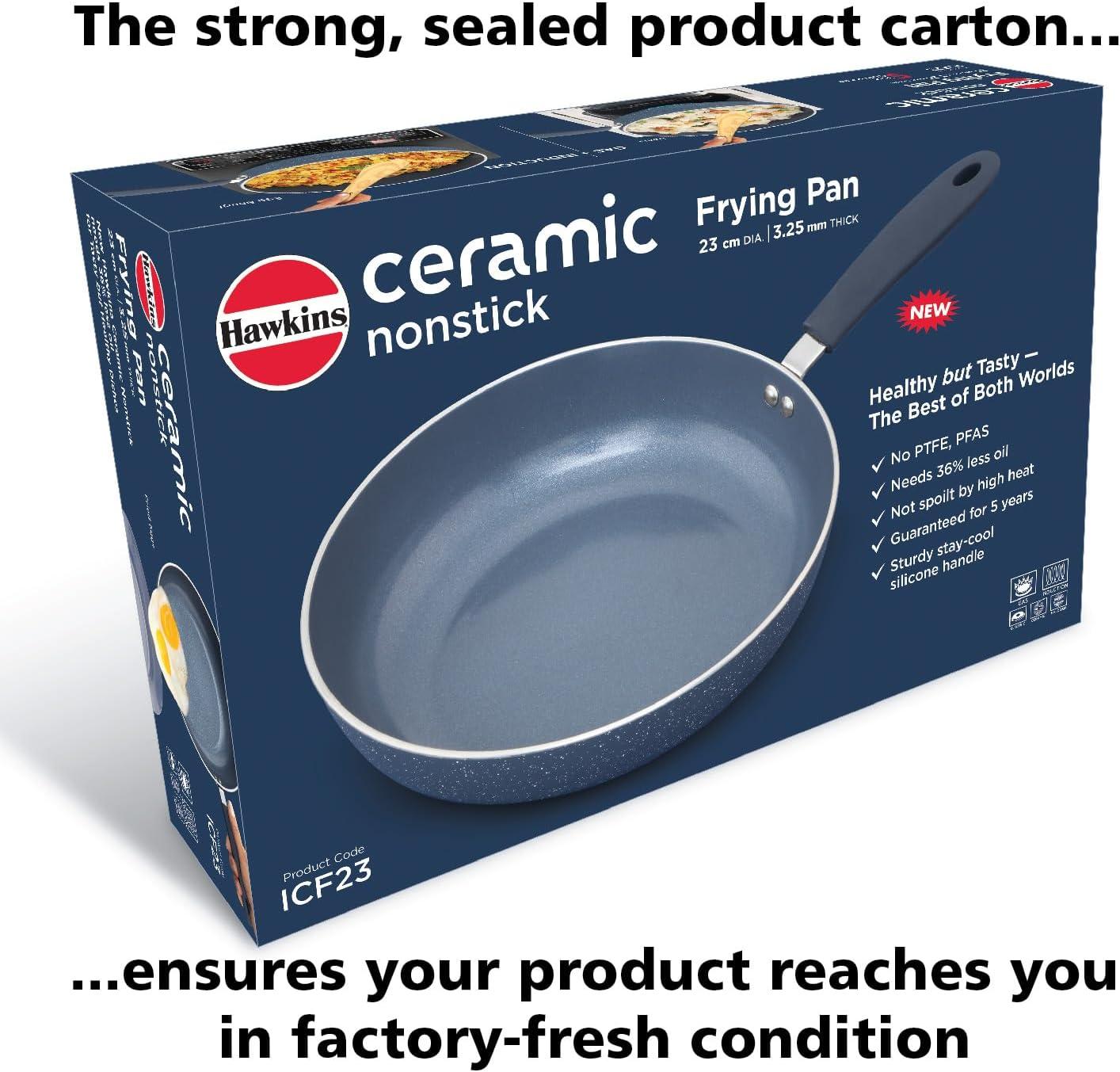 image:imageHawkins Ceramic Nonstick Frying Pan 23 cm Diameter Induction Fry Pan Granite Omlette Egg Pan Fish Pan Blue ICF23