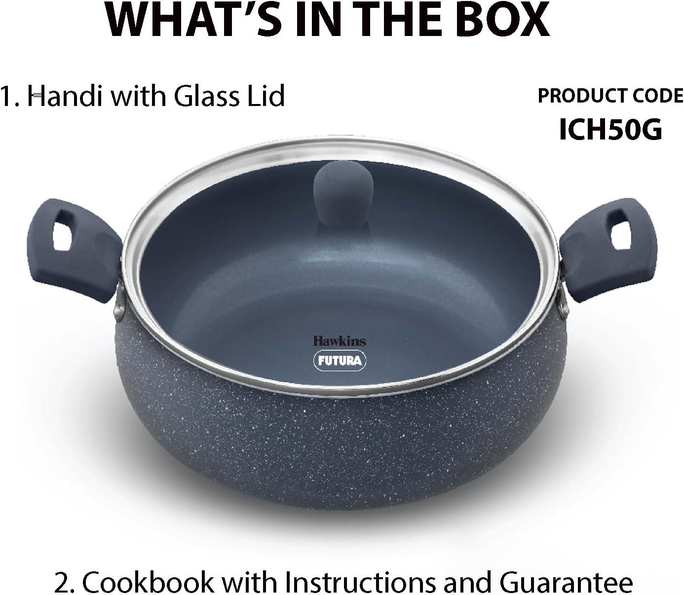 image:imageHawkins Ceramic Nonstick Handi 5 Litre Induction Biryani Pot Granite Casserole ICH50G