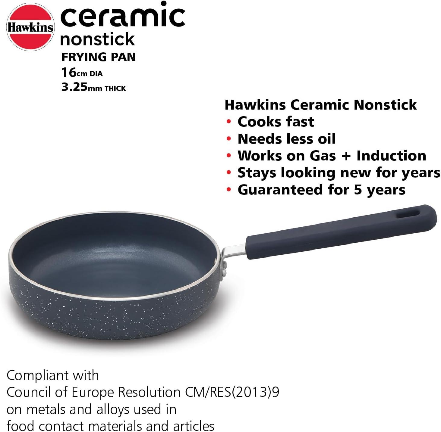 image:imageHawkins Ceramic Nonstick Induction Frying Pan 16 cm Diameter Granite Omlette EggFish Fry Pan Blue ICF16