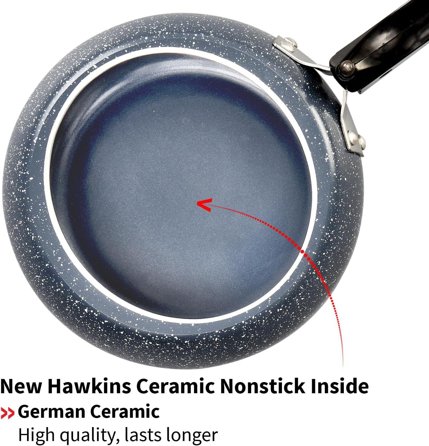 image:imageHawkins Ceramic Nonstick Pressure Cooker Induction Inner Lid Cooker Granite Contura shaped Cooker Best Cooker Blue ICC15 15 Litre16 Quarts